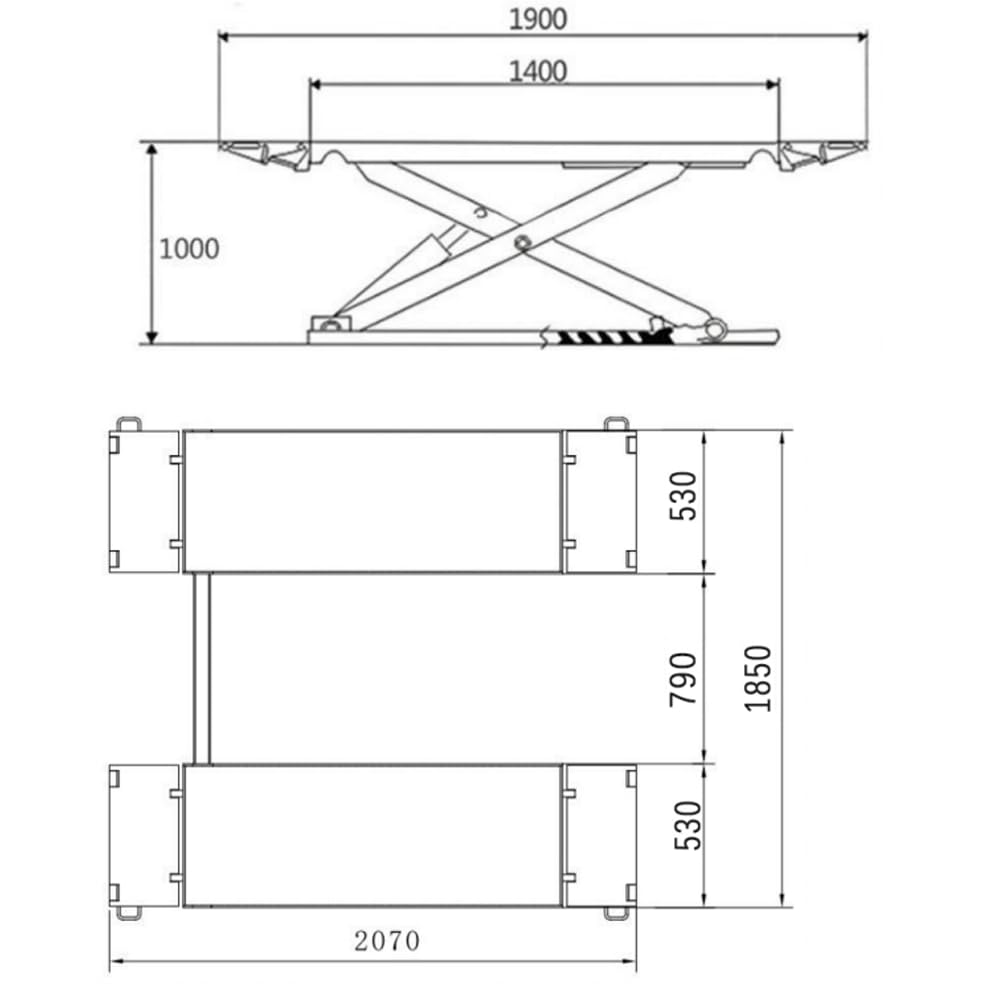 KATOOL Mid Rise Car Lift 7000lbs Lifting Capacity Max. Lifting Height 39" (More Easy to Access) Scissor Car Lift Scissor Jack for Home Garage and Shop, 110V