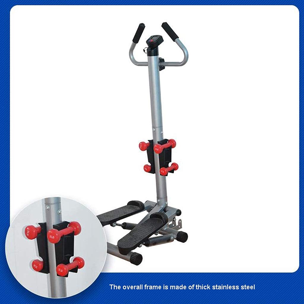 Mini-Stepper Swing Stepper Stair Step Machines Home Twist Stepper with Dumbbells and Twist Discs Workout Fitness Machine