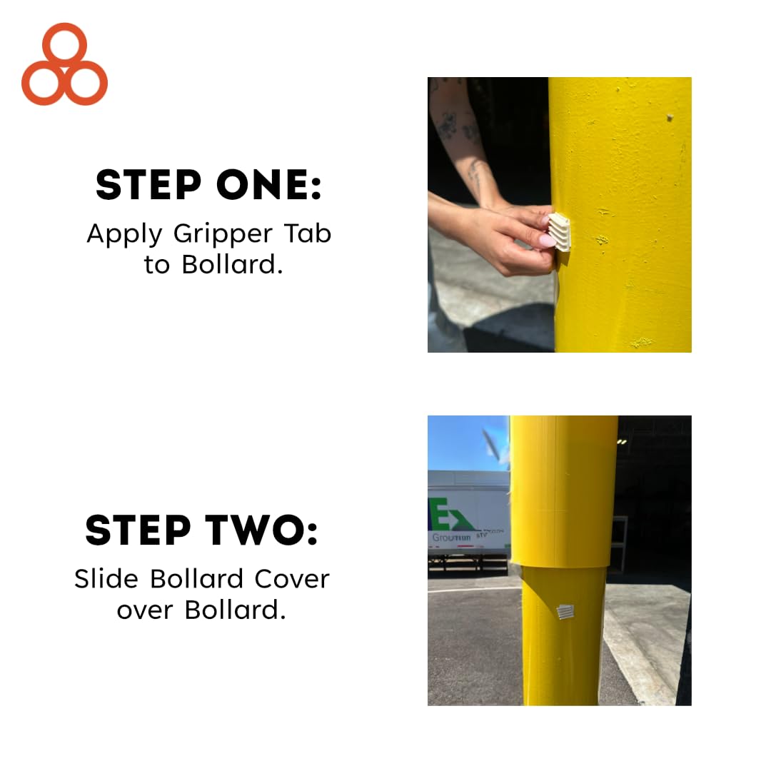 BollardGard 4" x 52" 2-Pack Round Top Bollard Cover - Innoplast (Yellow No Tape)