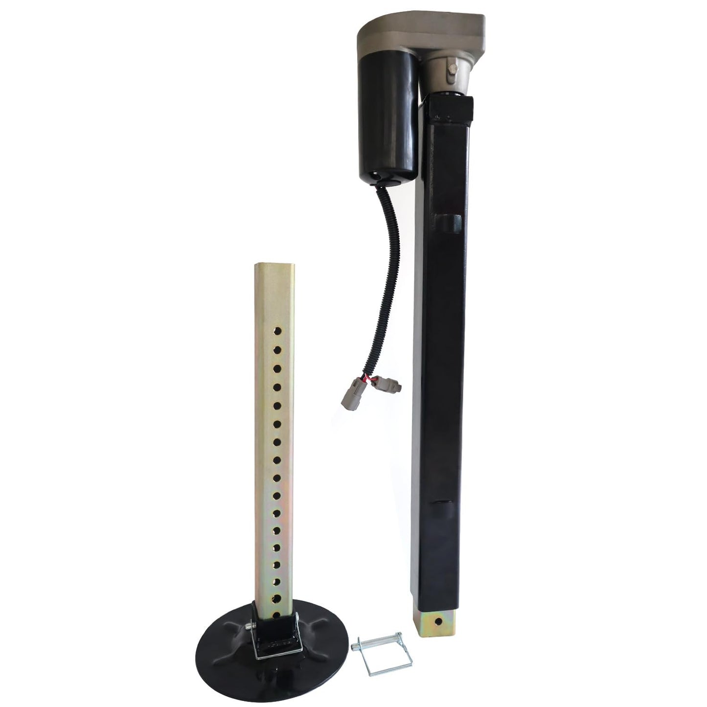 RJSPHH 5th Wheel RV Jack Right or Left Leg, Ground Control 3.0 Automatic 5th Wheel RV Leveling System Front Hall Effect Jack with Motor, 5000 lbs, Black 305340