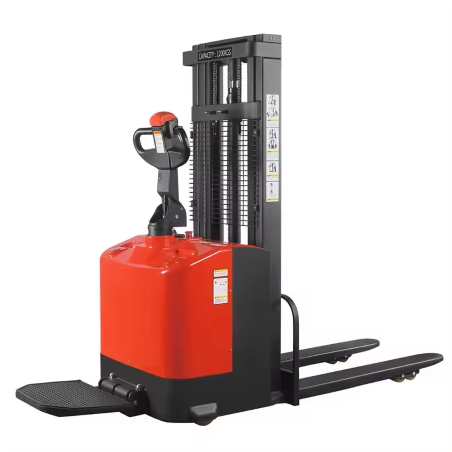 1.5–2 Ton Full Electric Pallet Stacker, Walk-Behind Lift Truck for Warehouse Material Handling