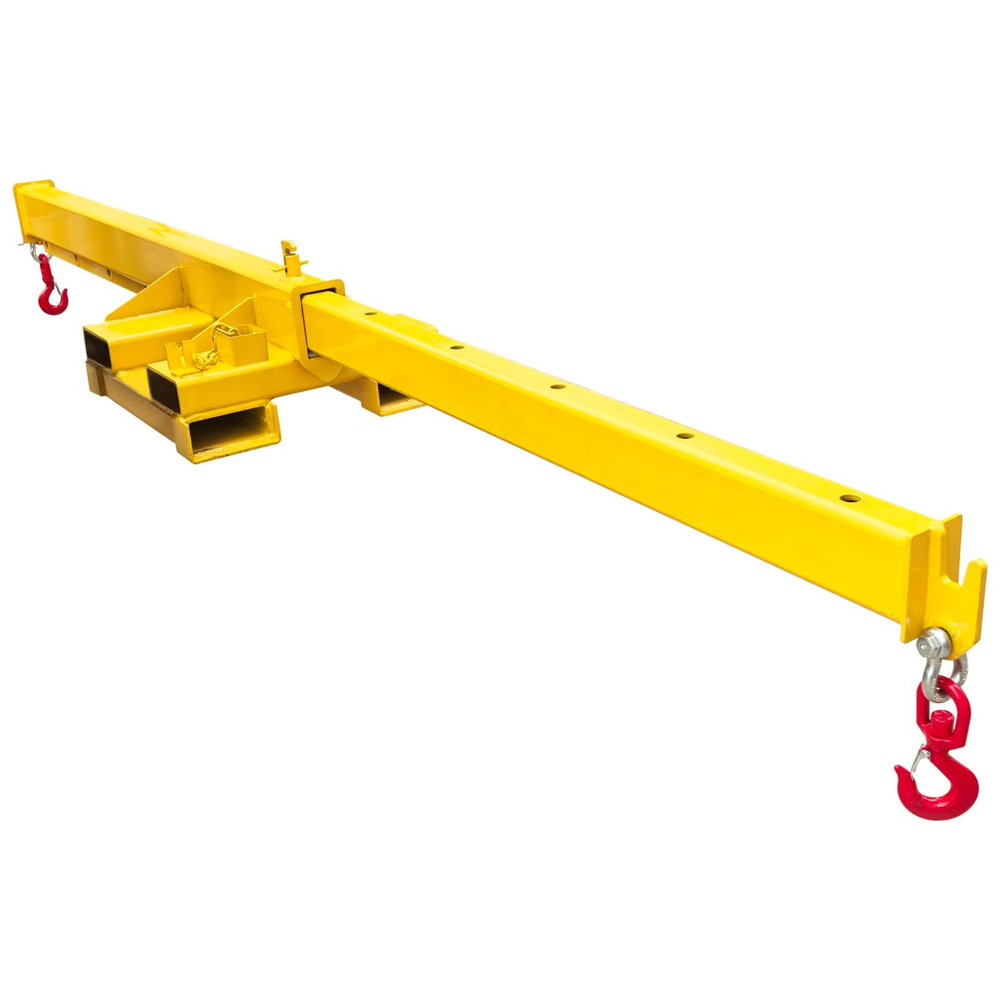 Banfluxion Bidirectional Forklift Jib Boom Crane, 6600LBS/3T Dual-Direction Boom Works in Transverse & Longitudinal, Adjustable Telescopic Mobile Lifting Hoist with 2 Hooks, for Forklifts & Hoists