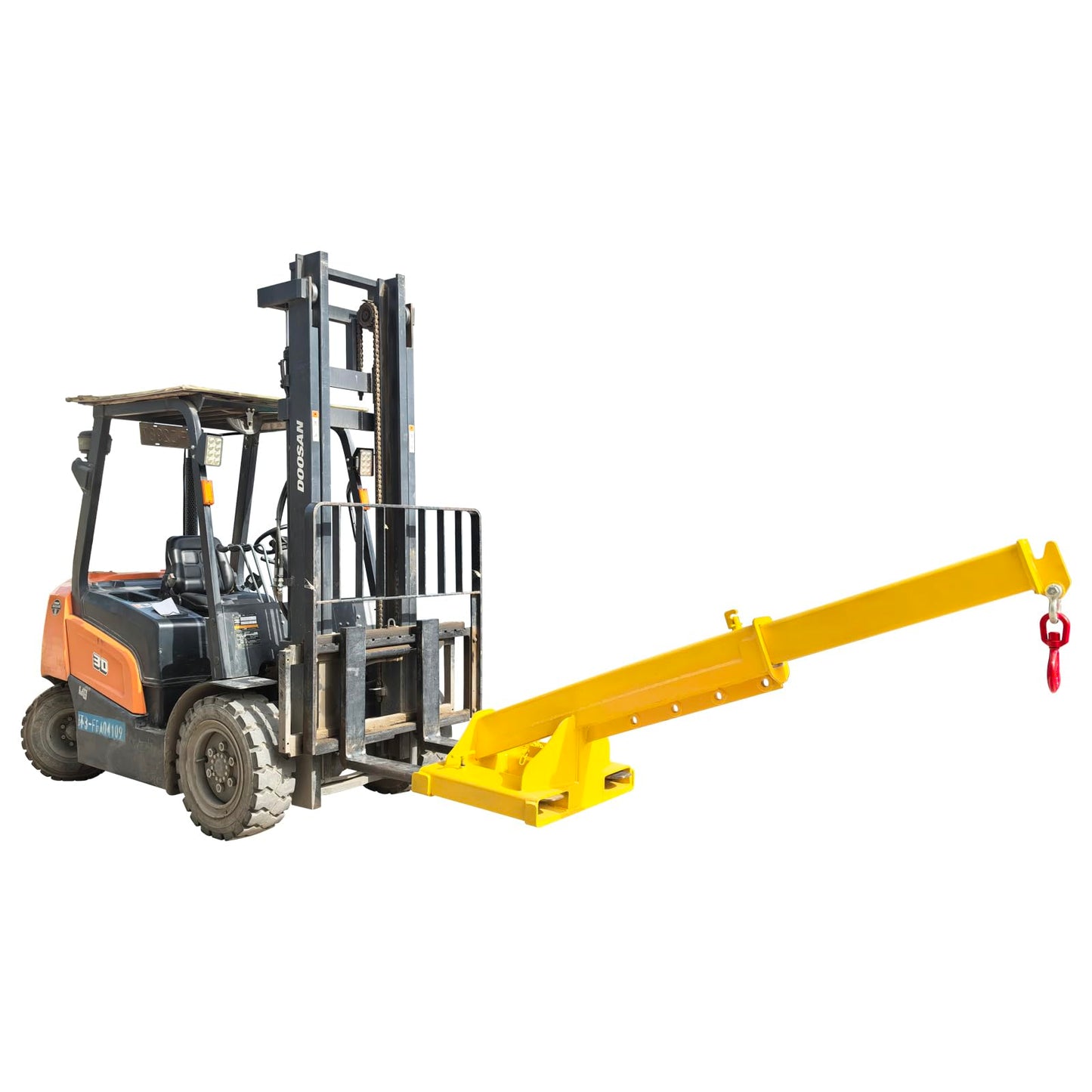TECHTONGDA 8800LB/4T Capacity Forklift Jib Boom Crane, Manual Telescoping Boom Extends Up to 94.5 Inch, Mobile Crane Lifting Hoist, Telescopic Forklift Hoisting Attachment for Warehouse, Factories