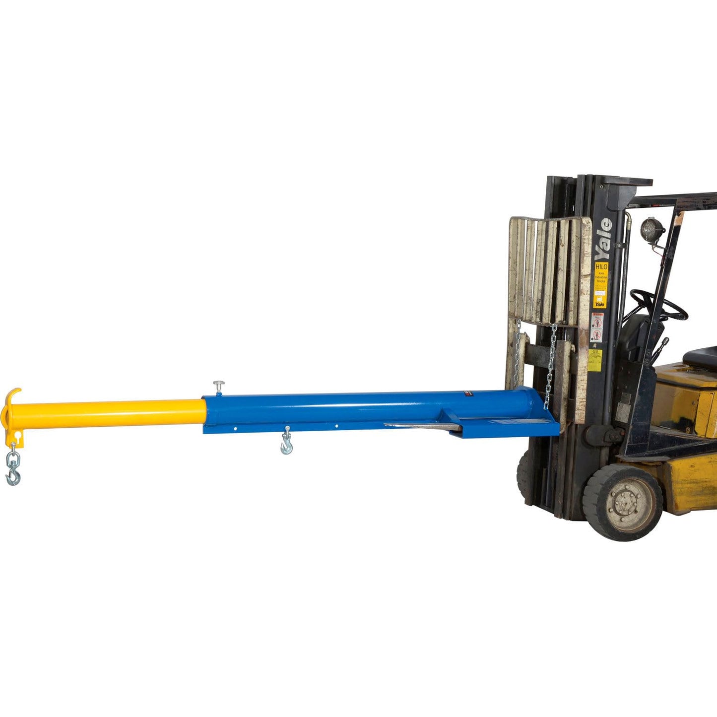 Global Industrial Forklift Telescoping Jib Boom Crane, Adjustable 86-1/4" to 153-3/4" Length Range, 4000 Lb. Capacity, Moves Heavy, Awkward or Long Loads