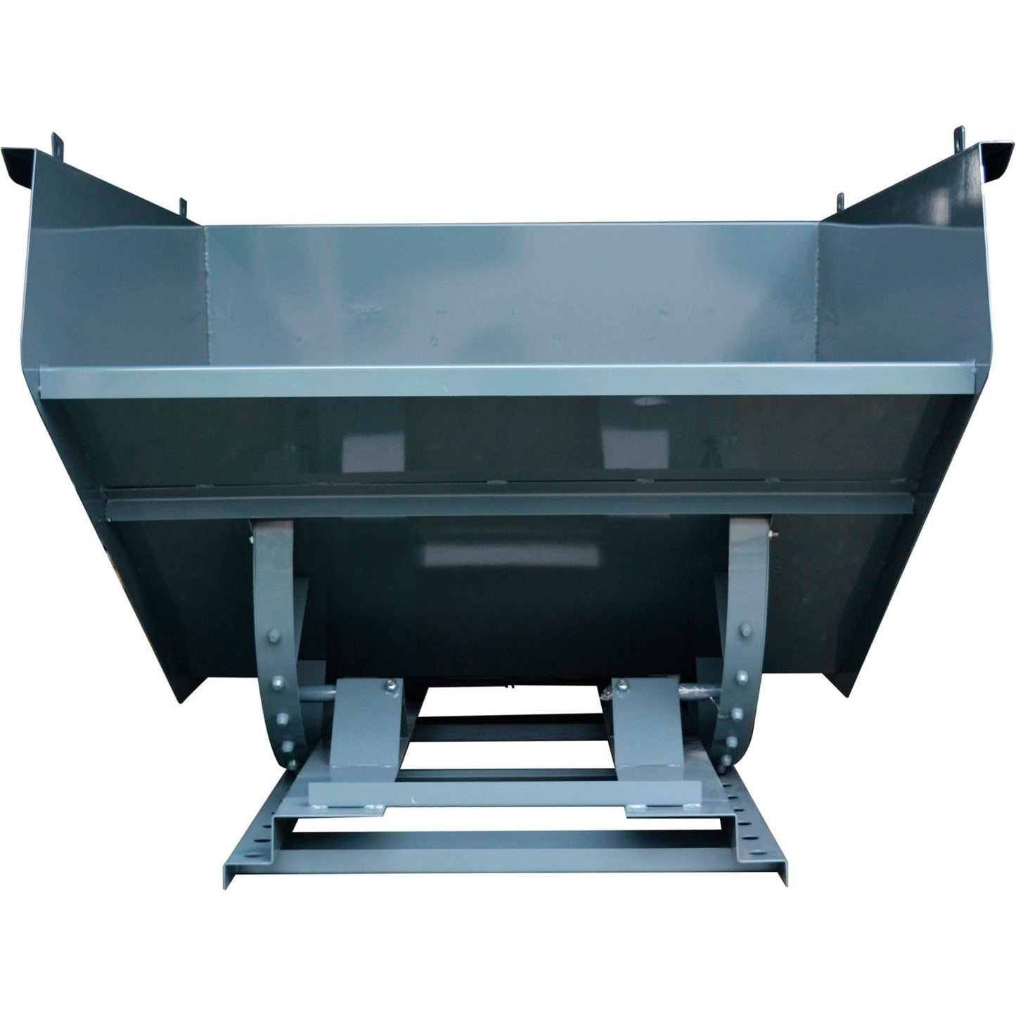Global Industrial Medium Duty Self Dumping Forklift Hopper, 2 Cubic Yard, 4000 Lbs., Capacity, 11-Gauge Steel Construction, 64" L x 58" W x 46" H, Gray Powder Coat Finish