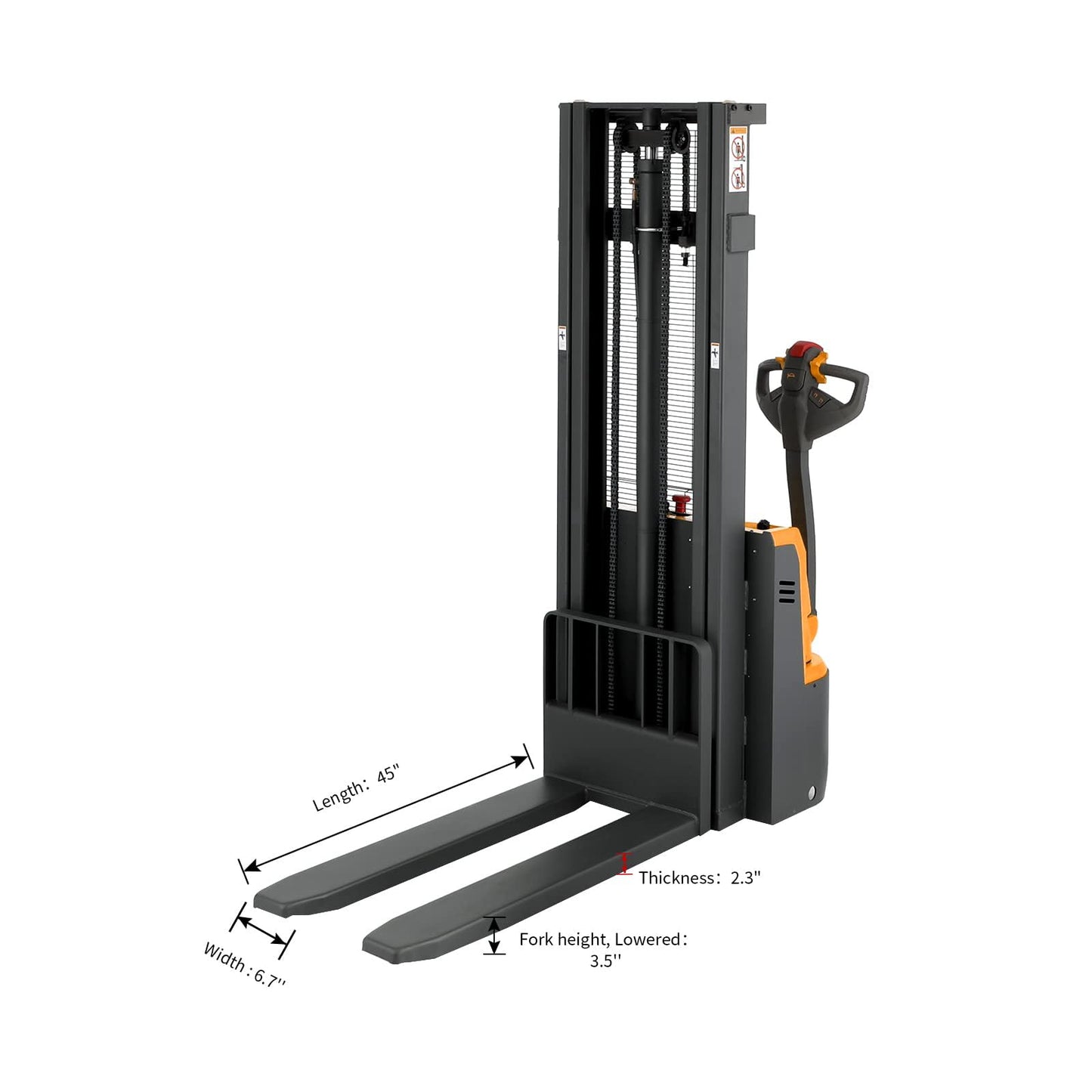 Tory Carrier Full Electric Walkie Stacker Material Lifts with Fixed Legs 2640lbs Capacity 118inches Lifting Height