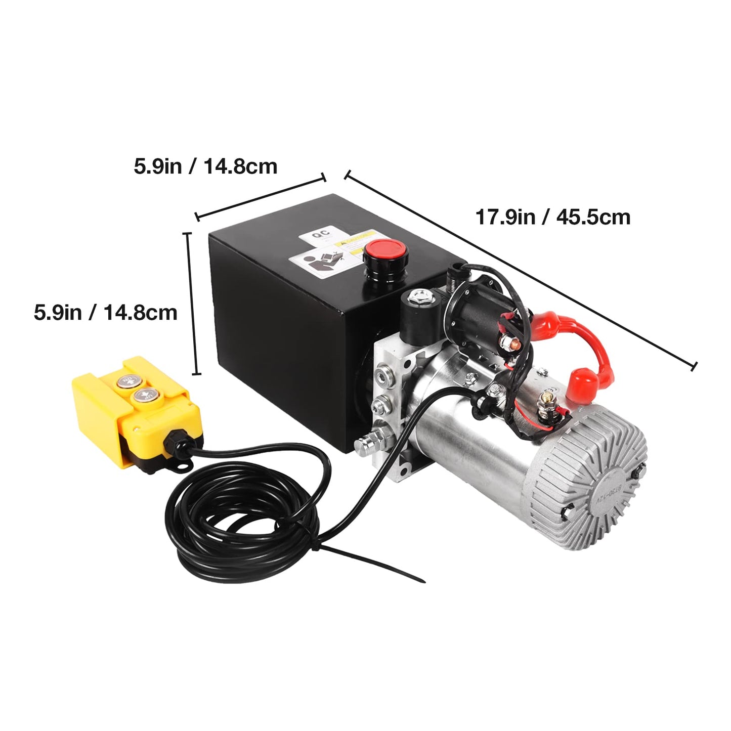 Doppy 4 Quart Hydraulic Power Unit, Single Acting Dump Trailer Pump Hydraulic Pump Metal Reservoir 3200 PSI 12V DC Hydraulic Power Pump Unit for Dump Trailer Car Lifting Platforms