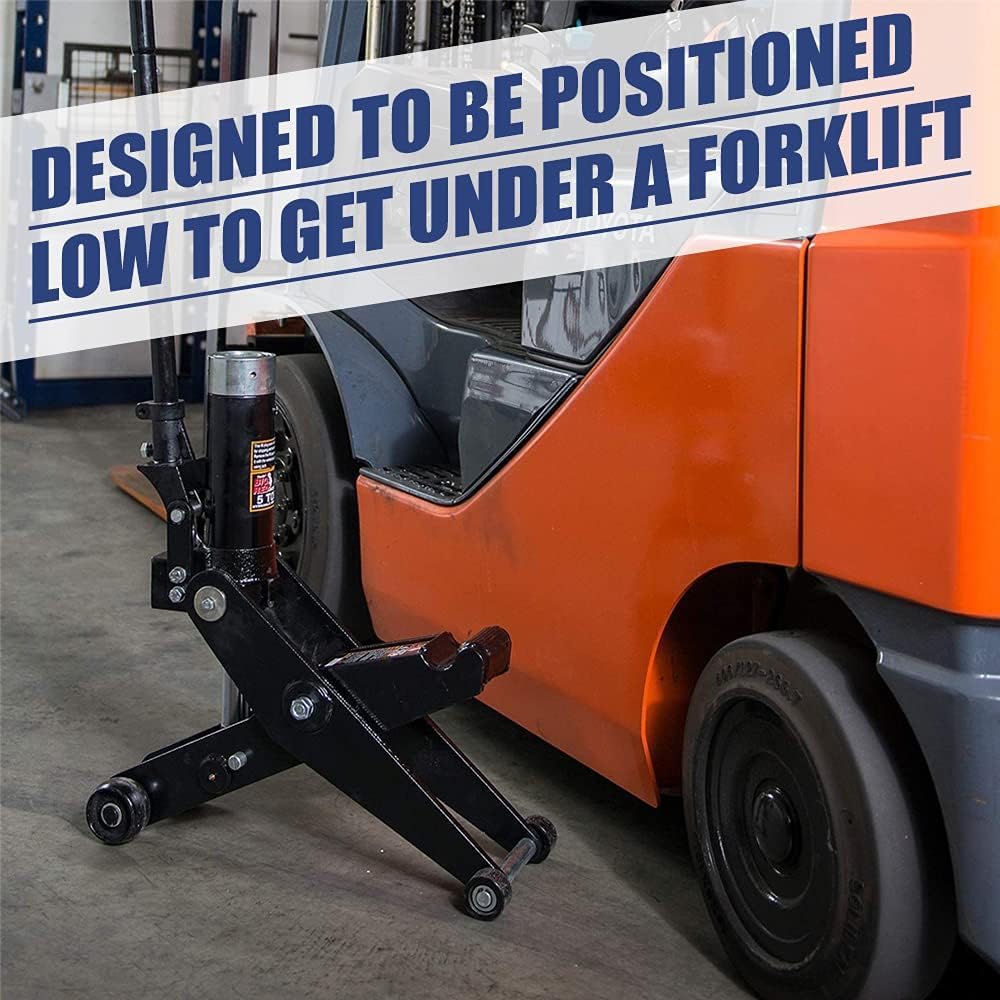 MutsMover 5 Ton Hydraulic Forklift Jack, Dual Position Heavy Duty Service Jack for Forklift & Truck Maintenance, 10,000 lb Capacity, High & Low Profile Lifting Range 2.7–28.7 in