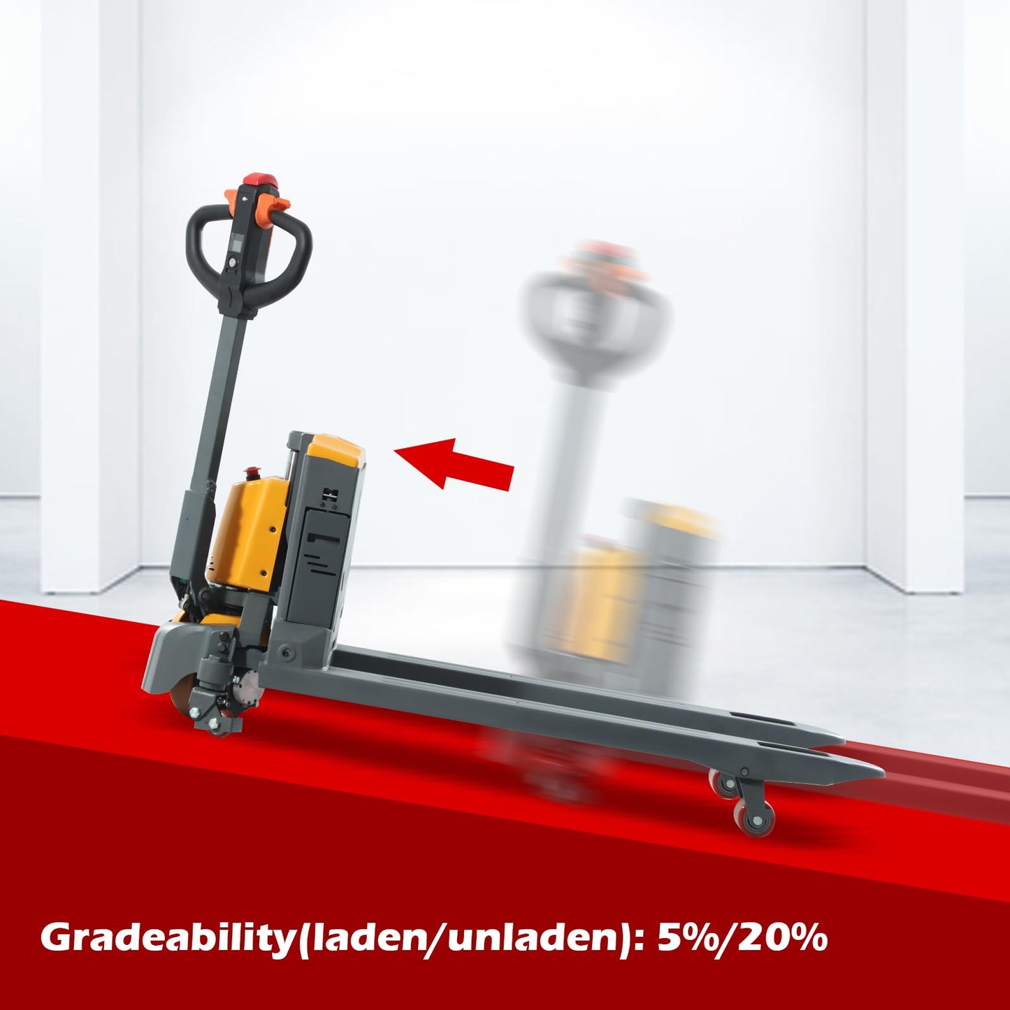 APOLLOLIFT 3300lb Capacity Electric Pallet Jack Truck, Lithium Powered Pallet Truck 48"x27" Forks Lift Jack for Narrow Spaces