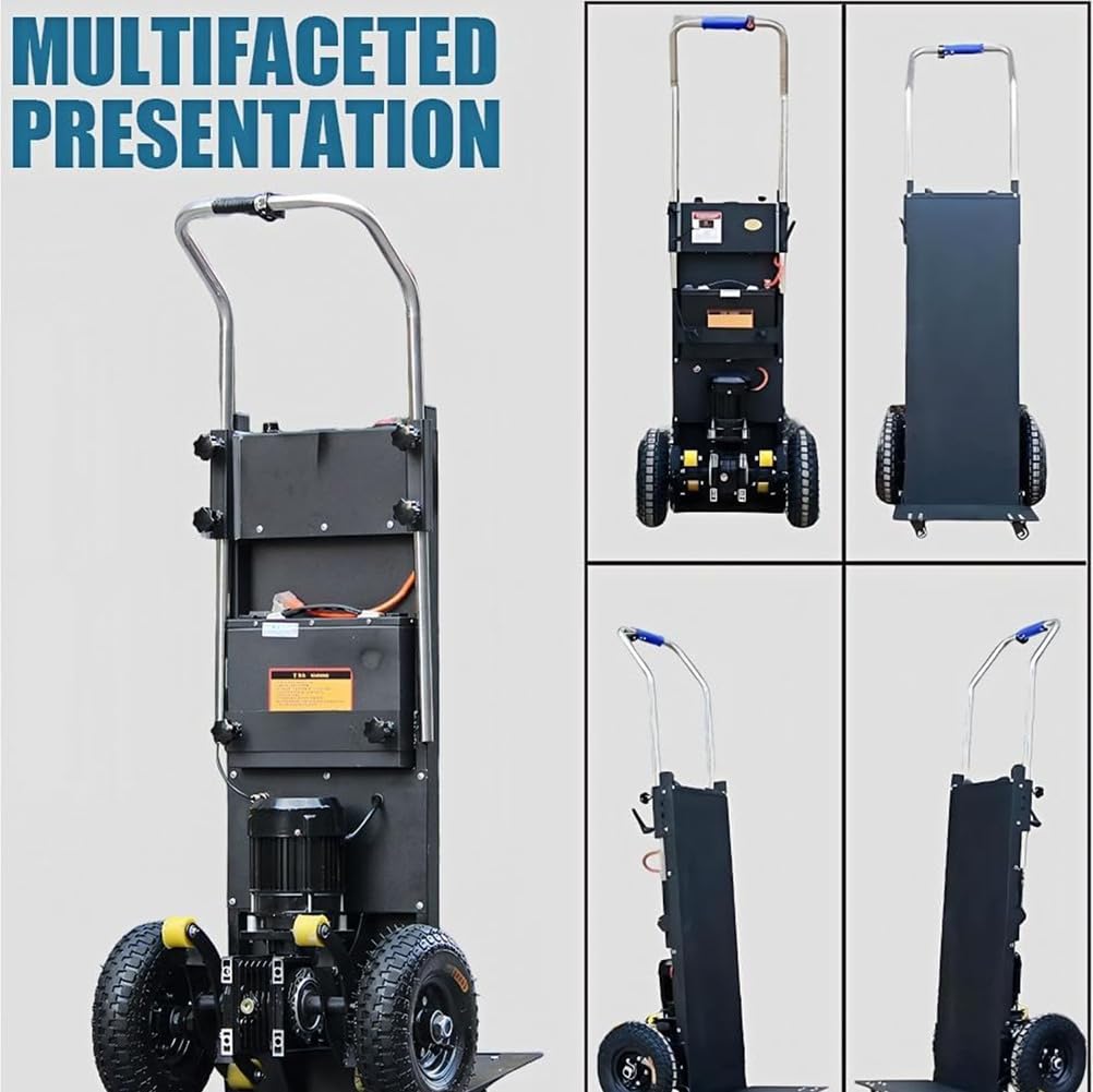 Electric Stair Climber Heavy Object Sack Truck Removable Battery Load Capacity for Straight Curved Stairs Effortless Heavy Load Transport Electric Stair Climbing (B)