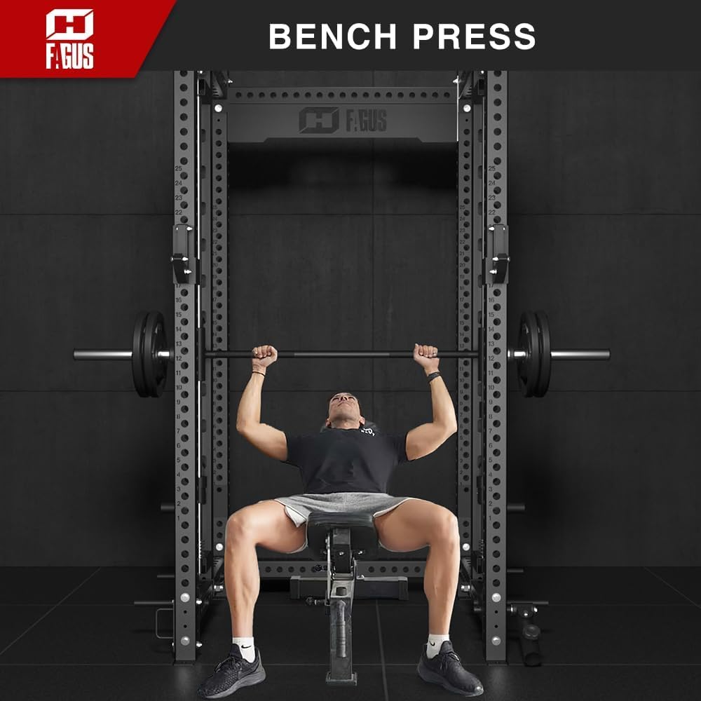 FAGUS H Black Smithe Machine Attachment for 3"x3" Power Cage Squat Rack, 2400lbs Multi-Functional Power Rack, Commercial Weight Lifting Gym Cage for Home Gym Free Weight with Attachment Set