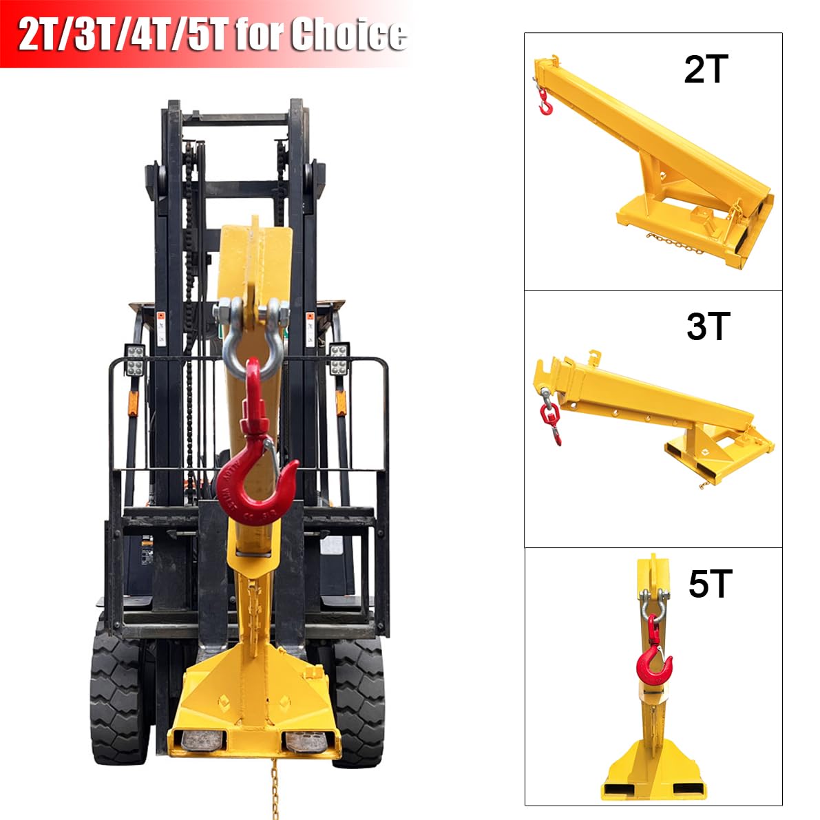 EQCOTWEA 4-Ton Telescopic Forklift Crane Boom Mobile Adjustable Lifting Jib with 8800LB Capacity & 94.5" Extendable Truss Arm, Heavy-Duty Lifting Hoist Truss Jib Boom for Forklifts and Hoists