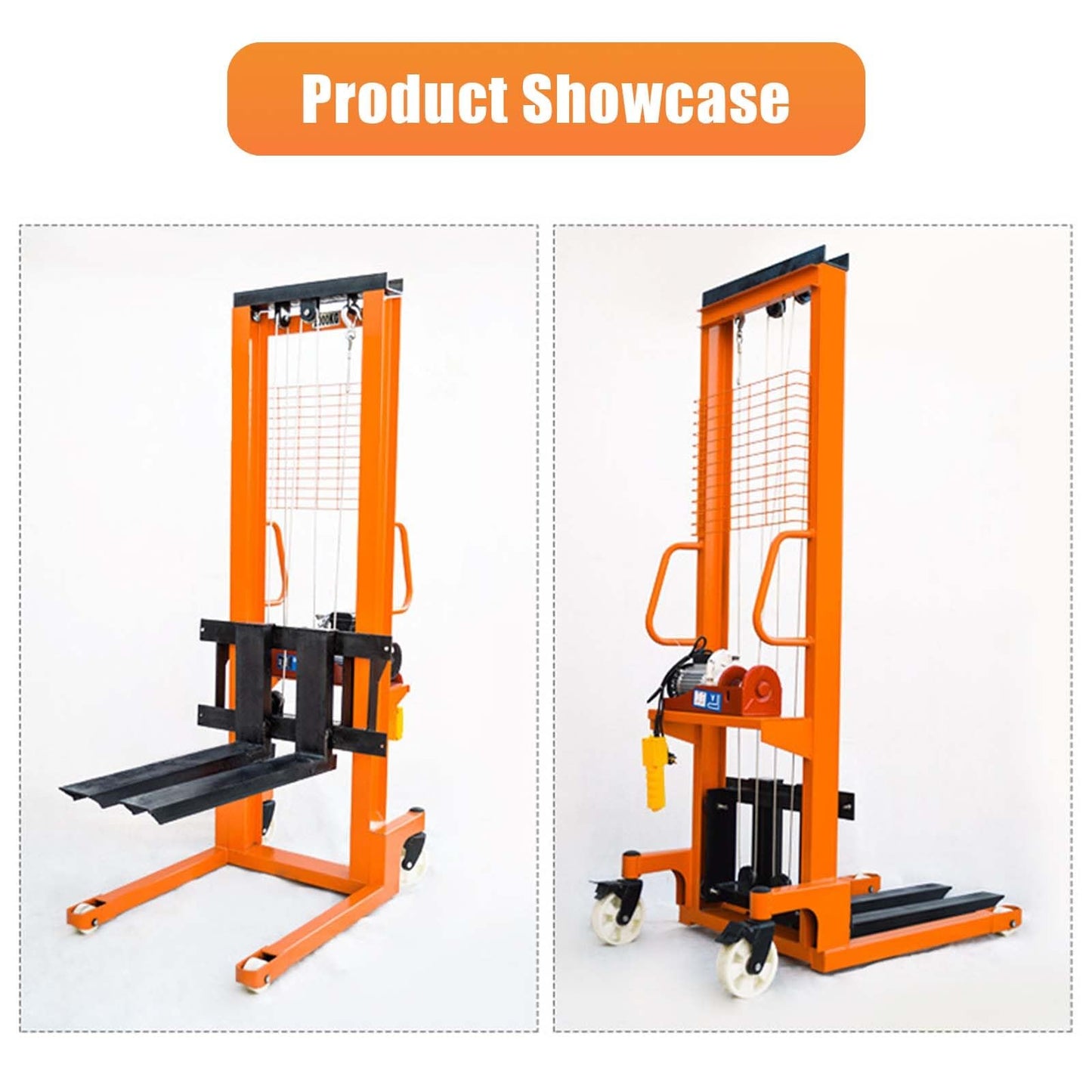 Electric Pallet Stacker,Electric Forklift,Material Hoist,with Adjustable Forks,for Open Bottom Pallets,Capable of Boarding Trucks Pallet(Lifting 5.25FT/1763lbs)