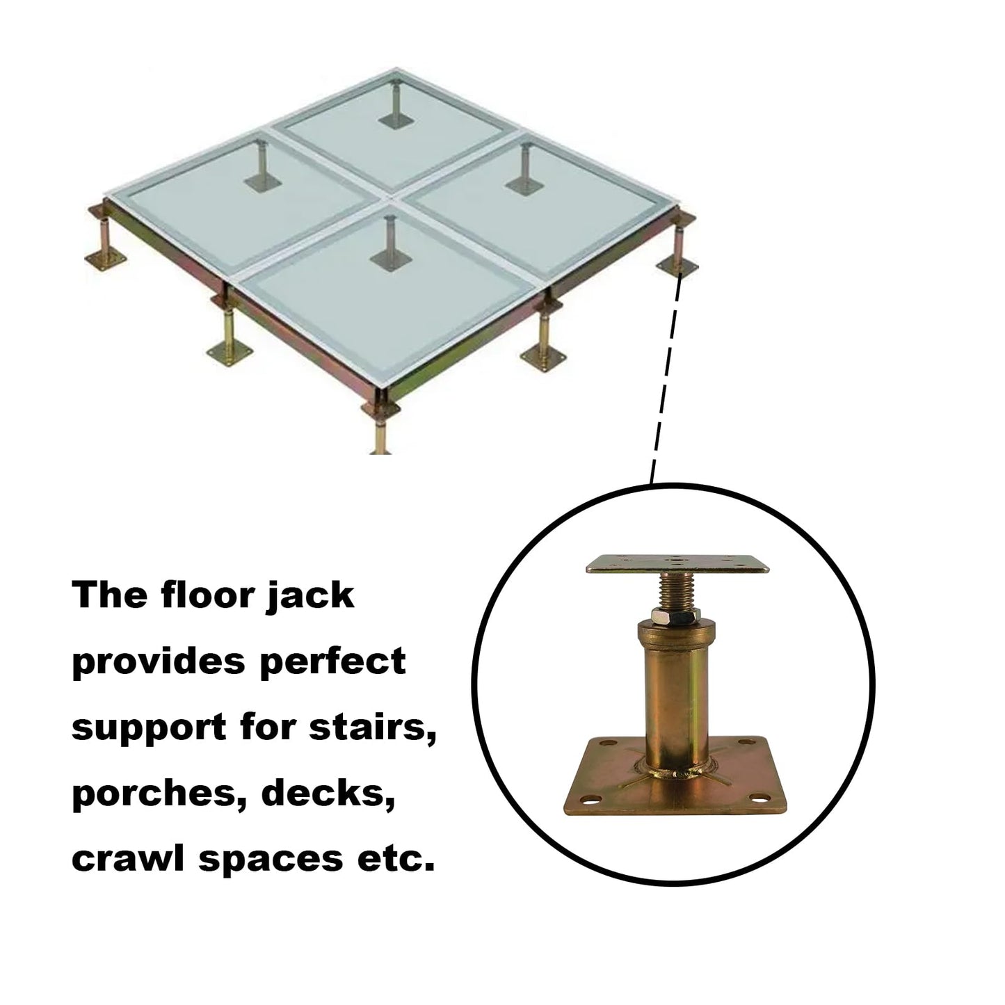 ASTAMOTOR Adjustable 4 1/3" - 7" House Floor Jacks Mini Screw Post Pole for Leveling, Galvanized, 6 Pack