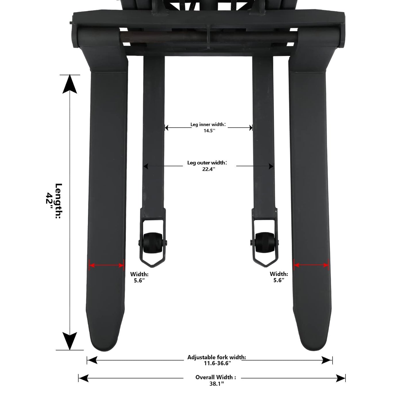 Apollolift Semi Electric Forklift Lift Pallet Stacker 2200lbs Capacity 118inch Max.Lifting Height Fixed Legs for EU Pallet
