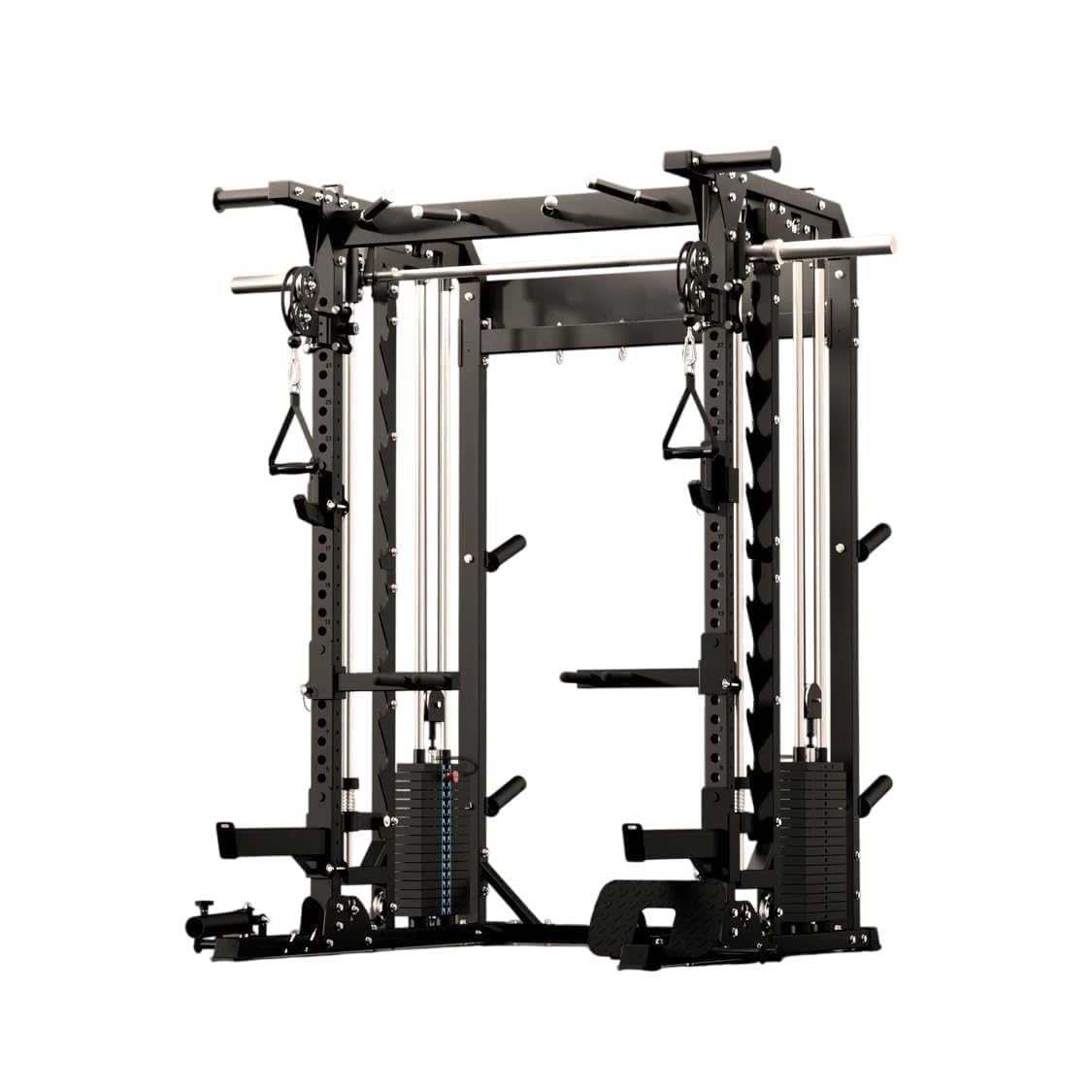 Hydra Fitness Exchange B52-Pro Home Gym Smith Machine | Without Adjustable Bench and Weight Stacks | Squat Rack with Aluminum Pulley Set Weight Bar & Cable Crossover System | Black