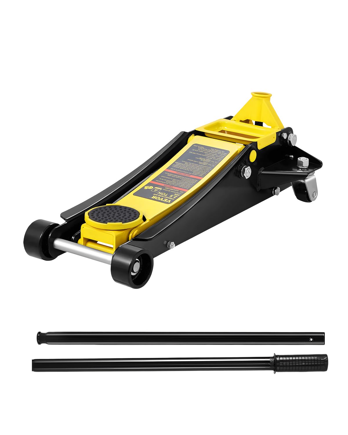 VEVOR 2.5 Ton Low Profile, Heavy-Duty Steel Racing Floor Jack with Dual Pistons Quick Lift Pump, Lifting Range 3.64"-19.49"