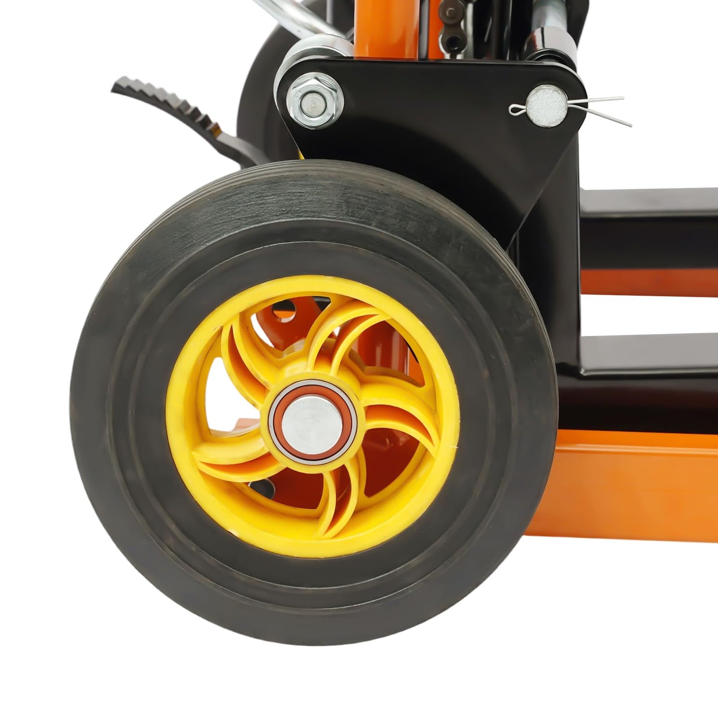 450lbs Hydraulic Material Lift Dolly Winch Stacker Pallet Jack Stacker Truck Forklift w/ 360°Rotating Casters + Lifting Plate,for Workshops, Warehouses, Factories,Height Adjustable 0-36 Inch