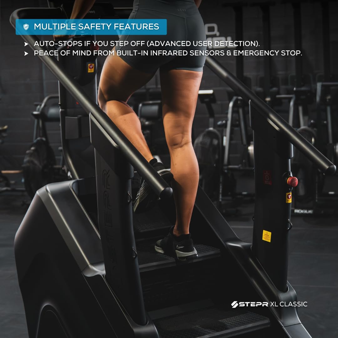 STEPR XL Classic, Commercial Stair Master with LED Console, 9" Step Height, Strength & Resistance Anchor Points, 190 Steps/Min, 450 lb Capacity
