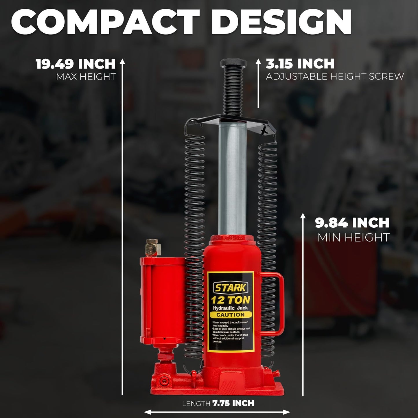 Stark USA 50-Ton Air Hydraulic Floor Jack (100,000 lbs) Capacity Handle Bottle Jack Built-in Wheels Maneuverability, Garage Repair Truck Shops Air Jack