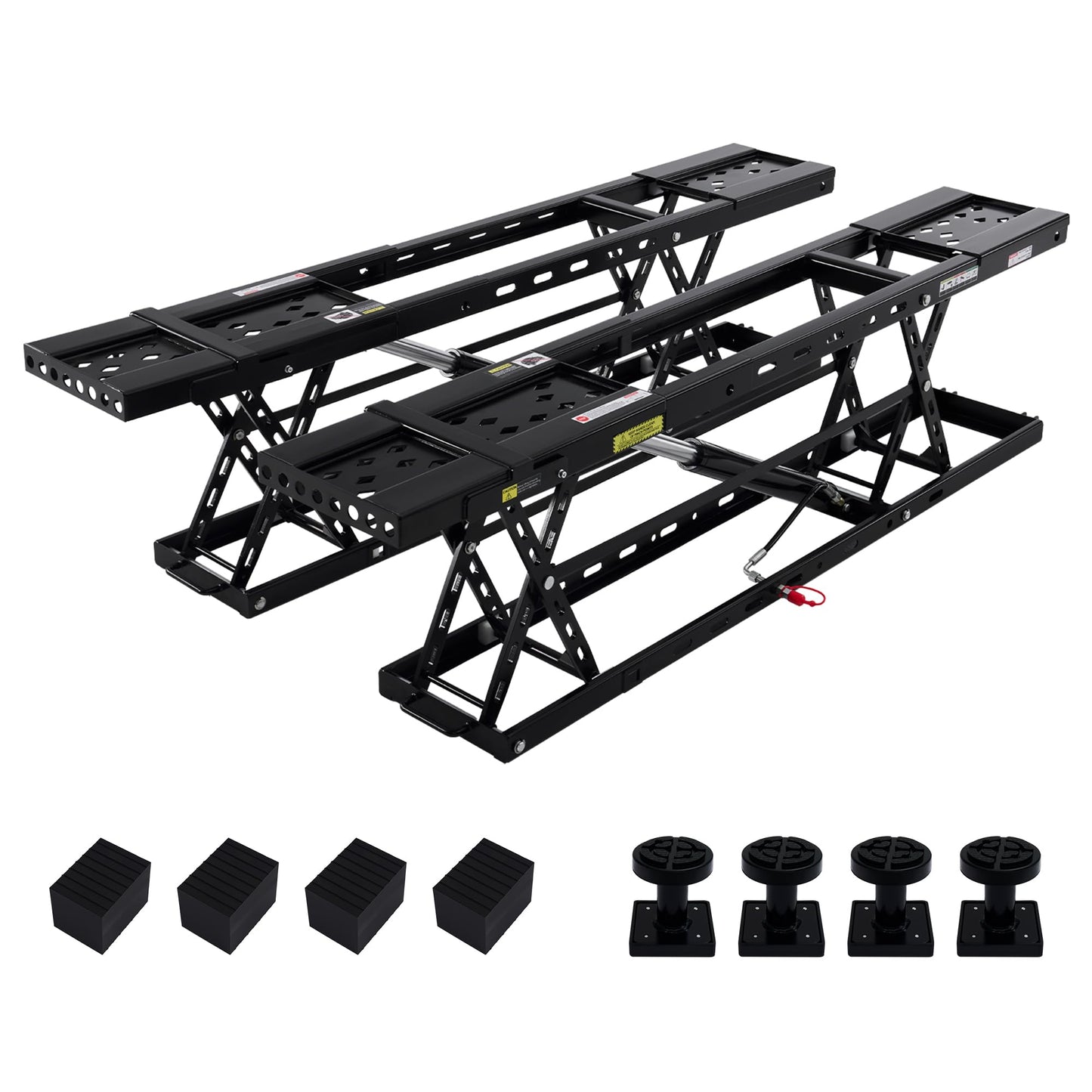 Albott 8000 LBS Portable Car Lift for Home Garage, Heavy-Duty Q355B Steel Vehicle Lift, Adjustable Height up to 27.4", 25–30s Fast Cycle, Locking Levers, Extension Plate, Foldable with Wheels