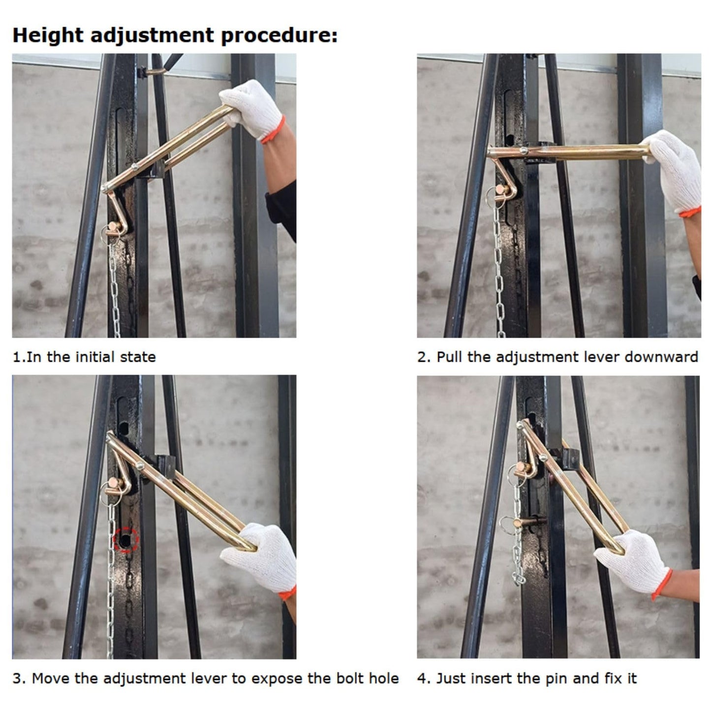 Yokoma 1 Ton Portable Gantry Crane,2204LBS Steel Manual Hoist with Adjustable Height (94.5-141.7in),Mobile Lifting Frame with Wheels for Factories,Warehouses,Maintenance Workshops