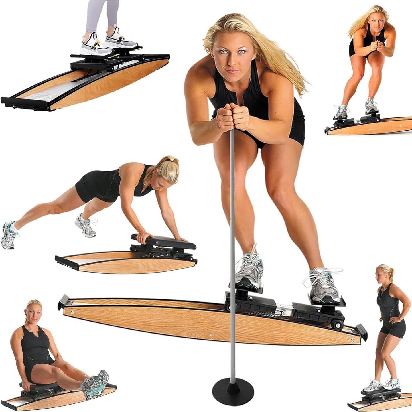 Ski Training Device Waist Simulator Indoor Aerobic Fitness Equipment with Poles and mats Trainer Machine 3D Cross