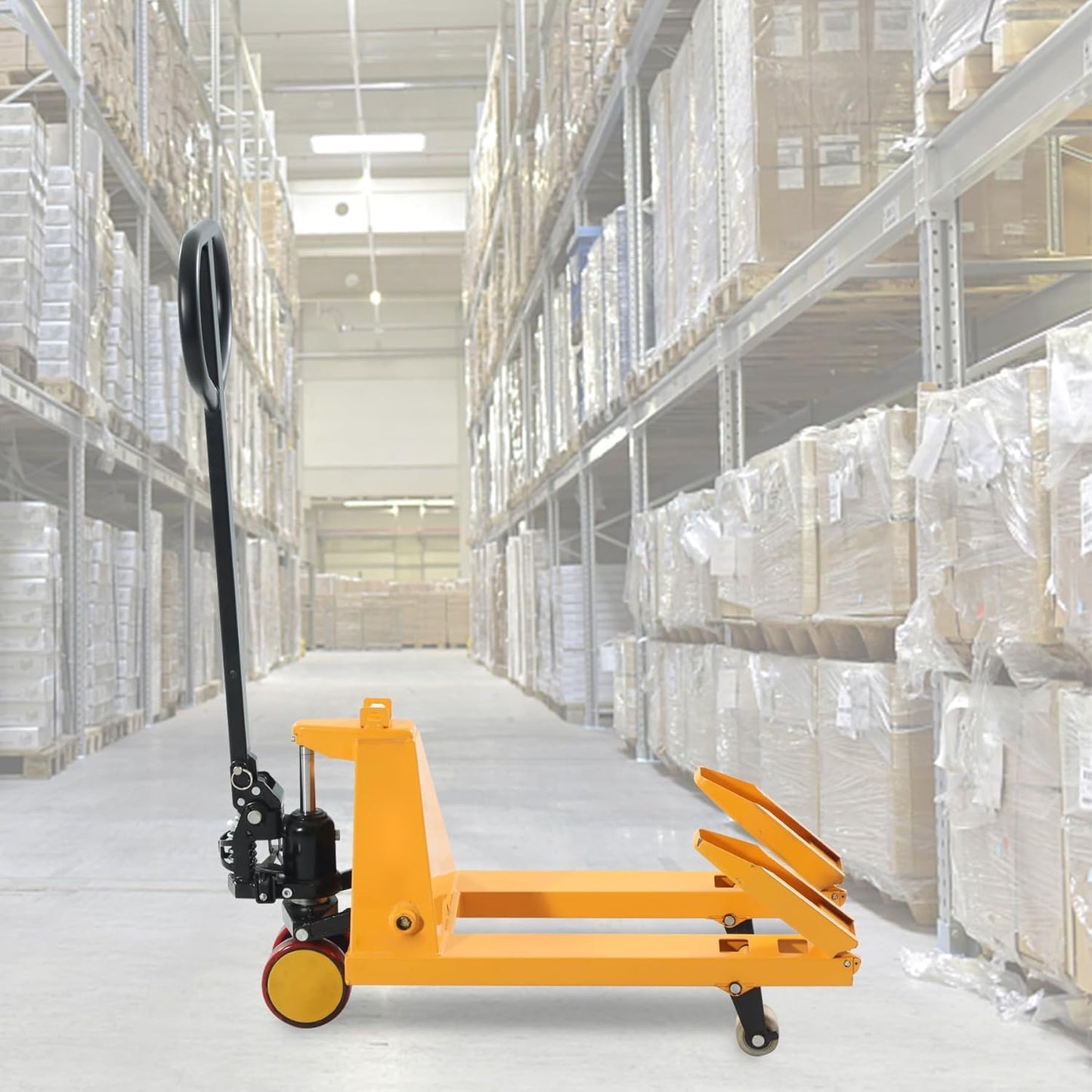 Apollo Foldable Pallet Truck, Narrow Pallet Jack, Mini Size Foldable Forks and Handle 2200Lbs Capacity 31.5" x 15" Forks, 15” Overall Width for Easy Storage