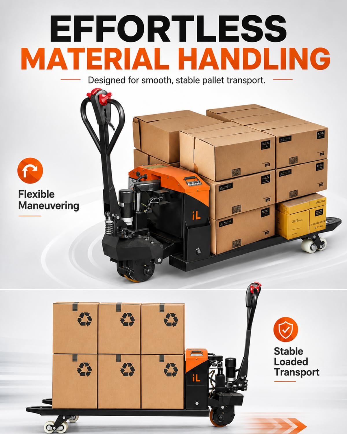 Electric Pallet Jack Truck 4409 lbs Capacity, Full Electric Pallet Lift Truck with 46.5 x 27 in Forks, 1000W Motor, 48V 20Ah Lithium Battery for Warehouse Material Handling