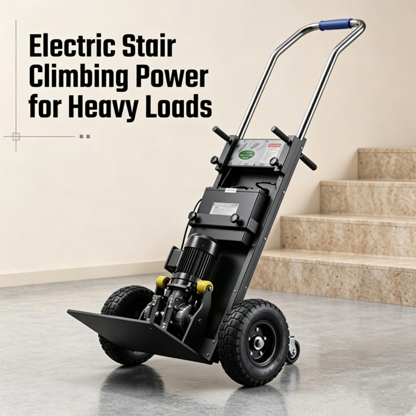 Electric Stair Climbing Dolly 1600 lbs Capacity 2200W Motorized Hand Truck Heavy Duty Alloy Steel Appliance Dolly 110V Powered Stair Climber Cart for Moving Furniture Construction Warehouse Logistics