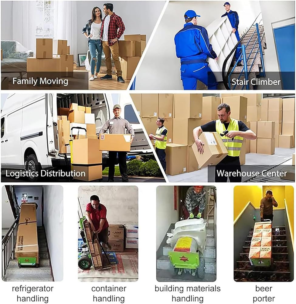 Electric Stair Climber Heavy Object Sack Truck Removable Battery Load Capacity for Straight Curved Stairs Effortless Heavy Load Transport Electric Stair Climbing (J)