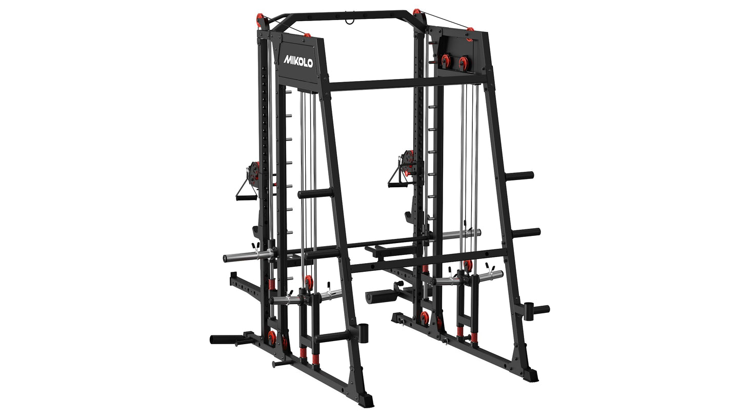 Mikolo Strength Training Apparatus, All-in-one Smith Machine Power Cage
