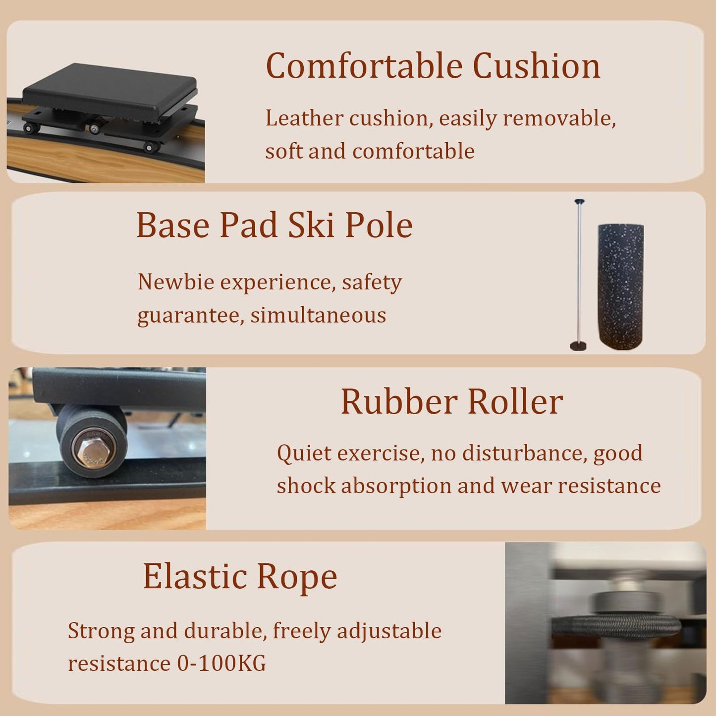 Ski Machine, Glutes Workout Equipment, Stair Steppers, Body Balance Trainer, Indoor Aerobic Fitness Machine, Waist Training Ski Simulator