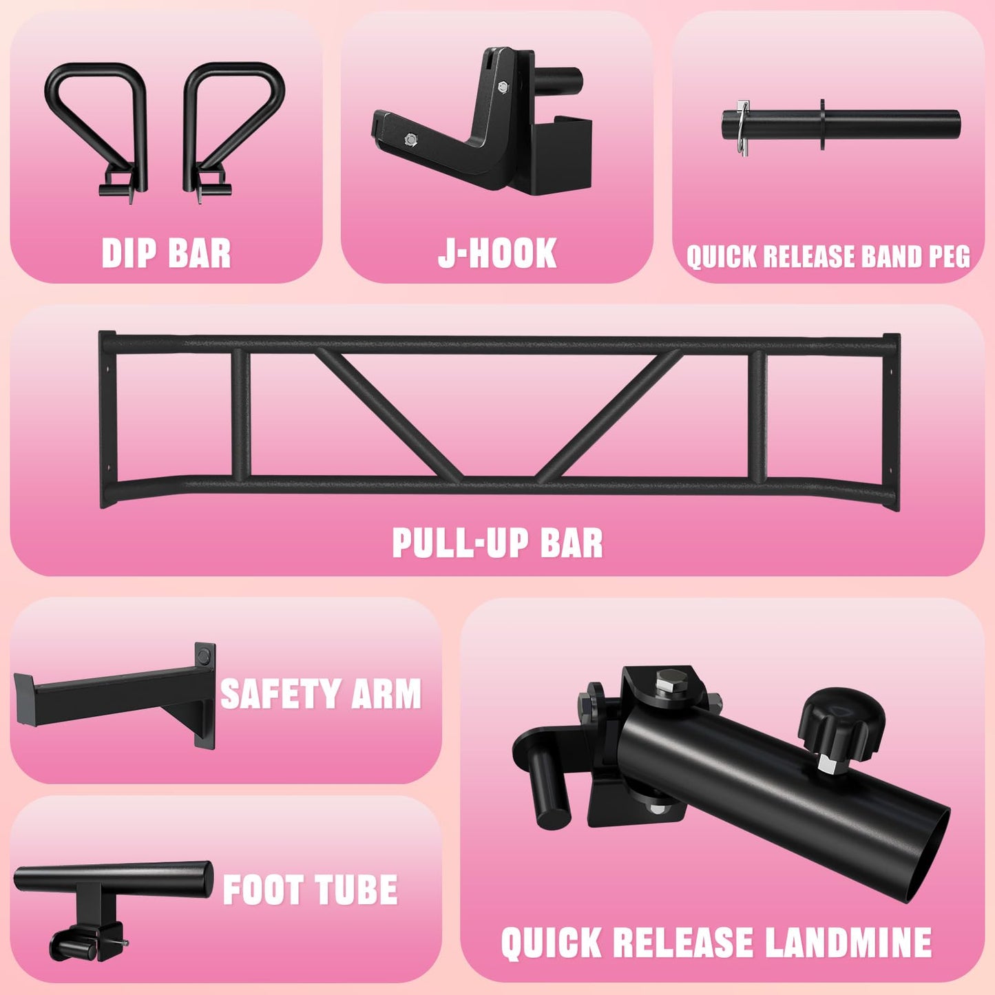 RitFit M1 & M1 Pro Smith Machine with Cable Crossover System, Multi-Function Squat Rack Power Cage for Home Gym, Power Rack and Packages Pink