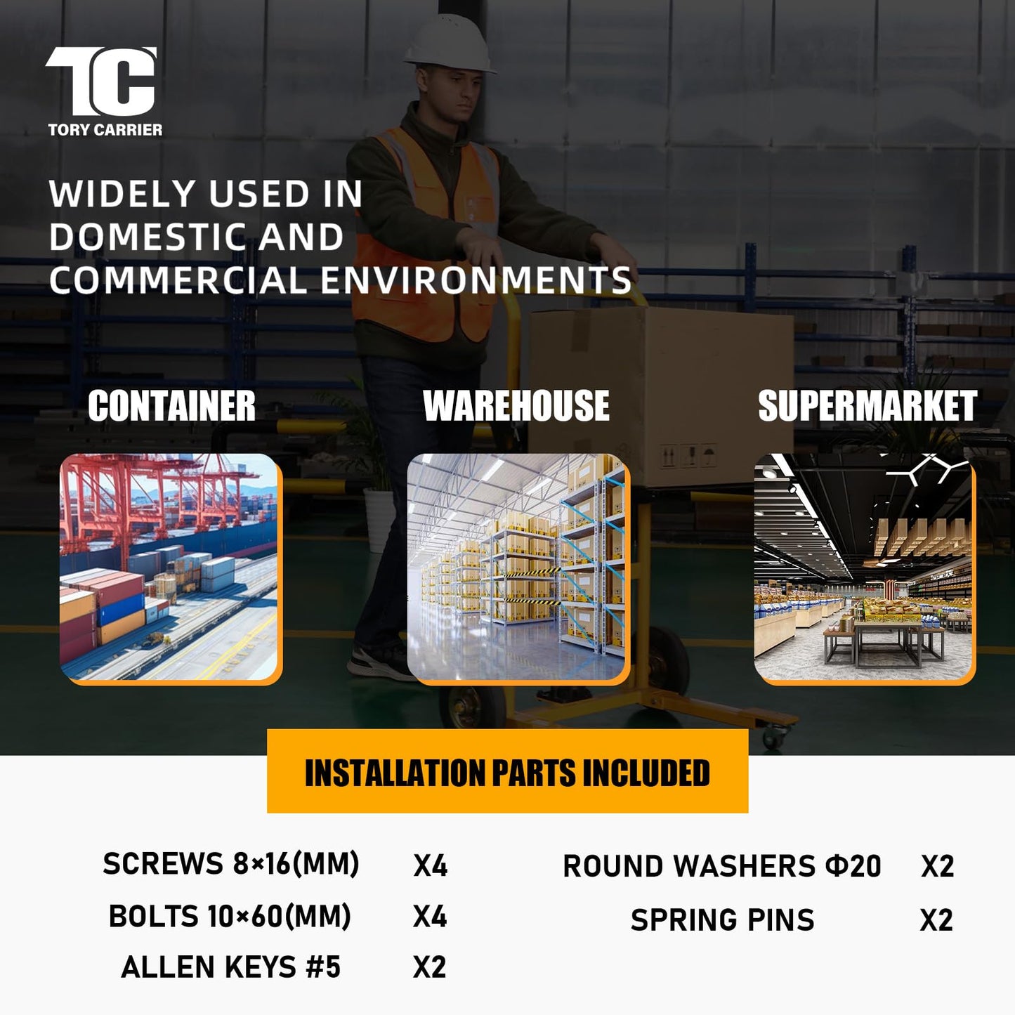 Tory Carrier Material Lift Pallet Stacker, Manual Stacker, 440 lbs, 35.8" Max Lift, Hydraulic Pallet Truck Dolly, Swivel Casters Lift Table Cart, 8.8" Rubber Wheels Forklift with Steel Platform