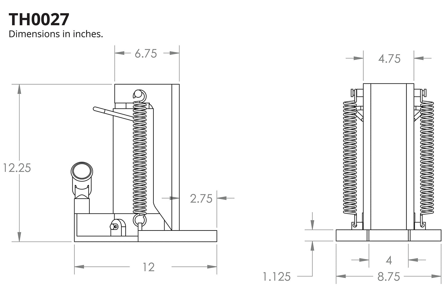 TEMCo Hydraulic Container/Machine Toe Jack (15 Ton - 30 Ton) Lift Capacity TH0027