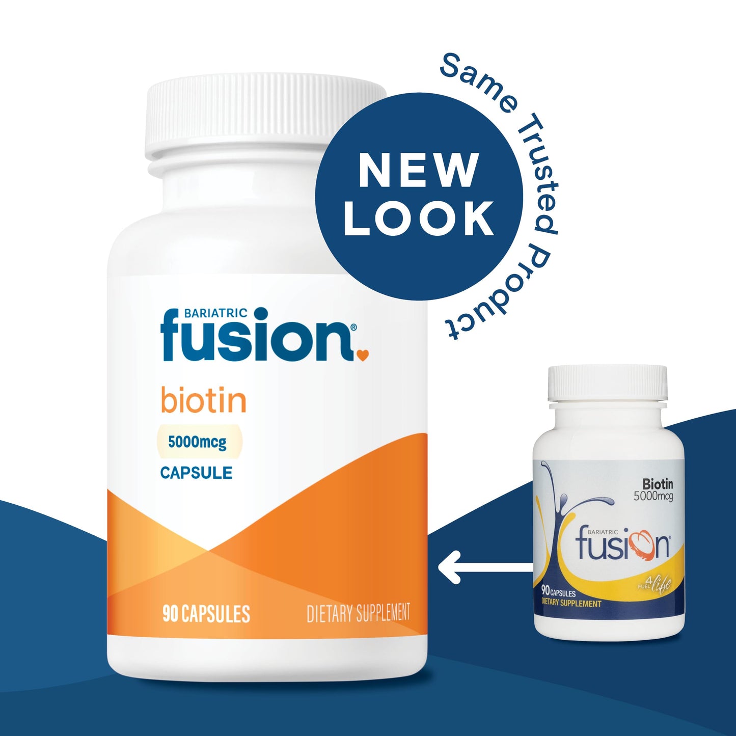 Bariatric Fusion Biotin 5000mcg Vitamin | Easy to Swallow Capsules Biotin Supplement for Hair Growth | 90 Count | 3 Month Supply