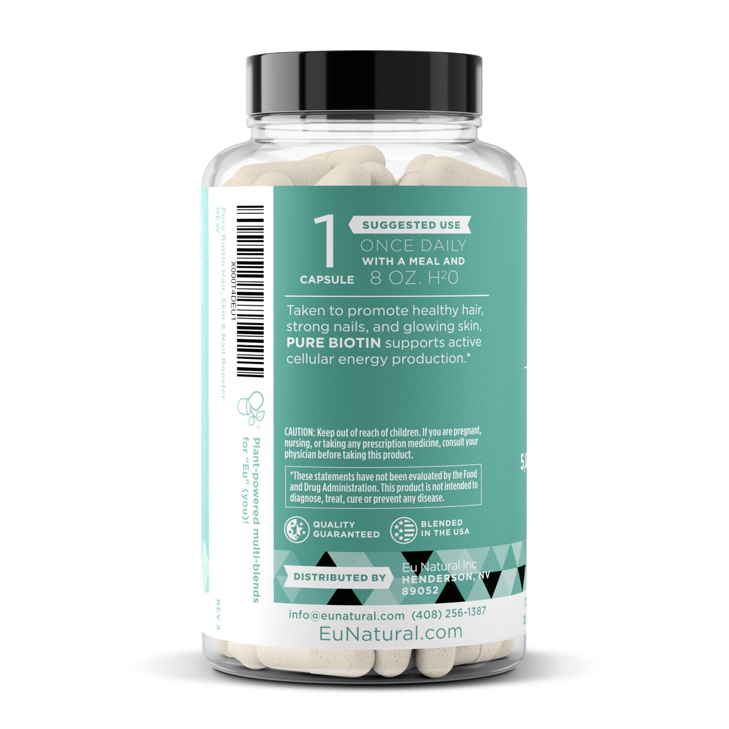 Biotin 5000 mcg Hair Skin Nails Supplement - High-Potency Hair Growth Vitamins for Women & Men - Provide Powerful Support for Healthy Hair, Stronger Nails and Glowing Skin - 120 Vegan Soft Capsules