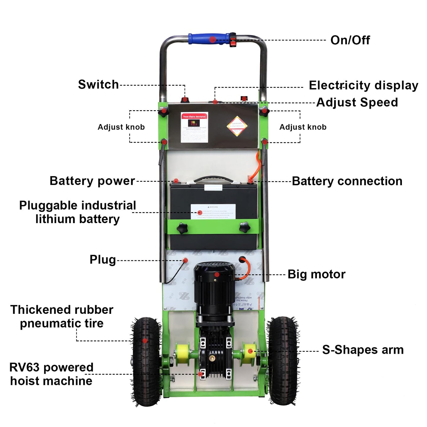 ROOMEDAL 880lbs Electric Stair Climbing Hand Trucks Dolly Cart for Moving Heavy Objects, 1200W Motor Power Heavy Duty Folding Stair Climber Cart