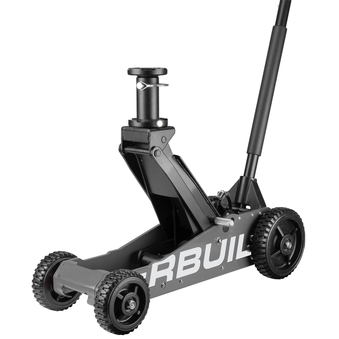 Powerbuilt 2.5 Ton Big Wheel Off Road Jack, Vehicle Lift for Trucks, SUVs, ATVs Offroad Vehicles, Oversized Wheels for Rugged Terrain, 5000 LB Capacity, Grey 620623ECE
