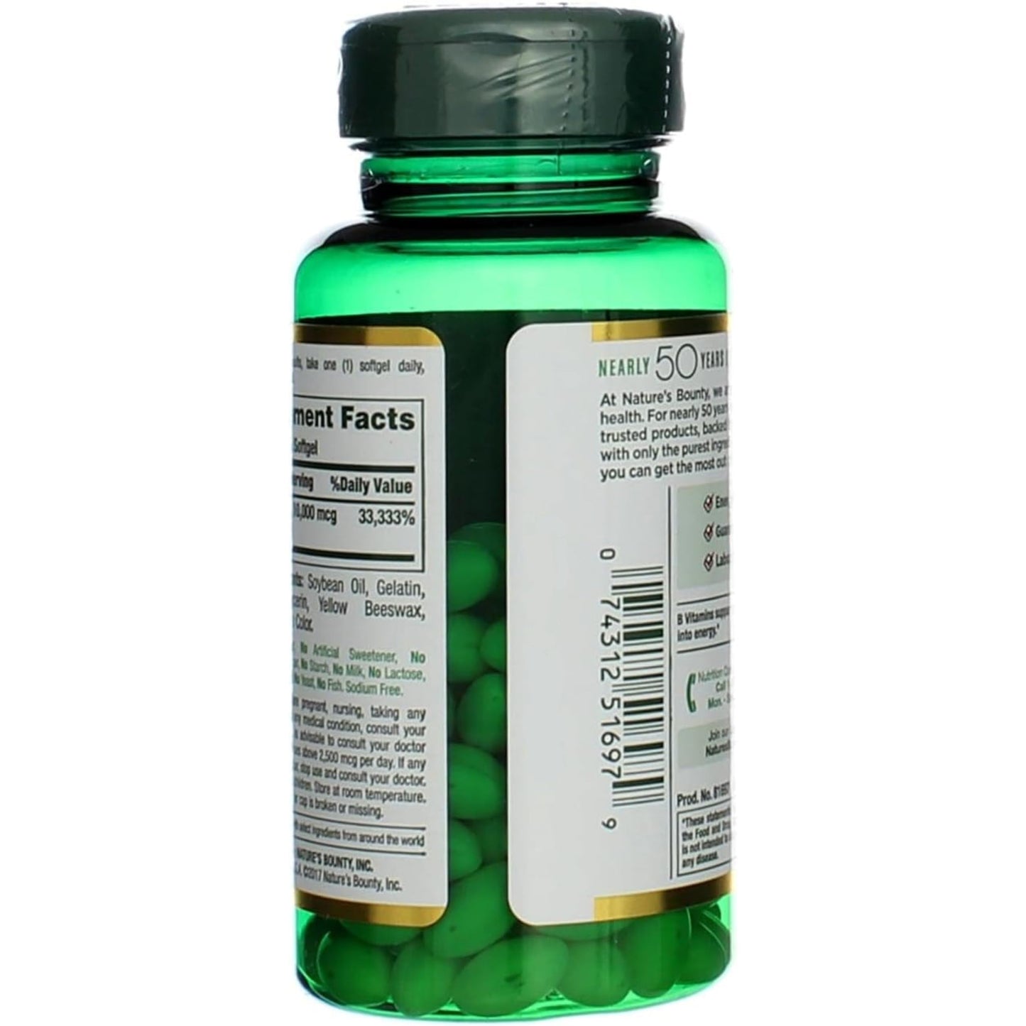 Nature's Bounty Biotin 10000 mcg, Supports Healthy Hair - Skin and Nails - Rapid Release Softgels - 120 Ct