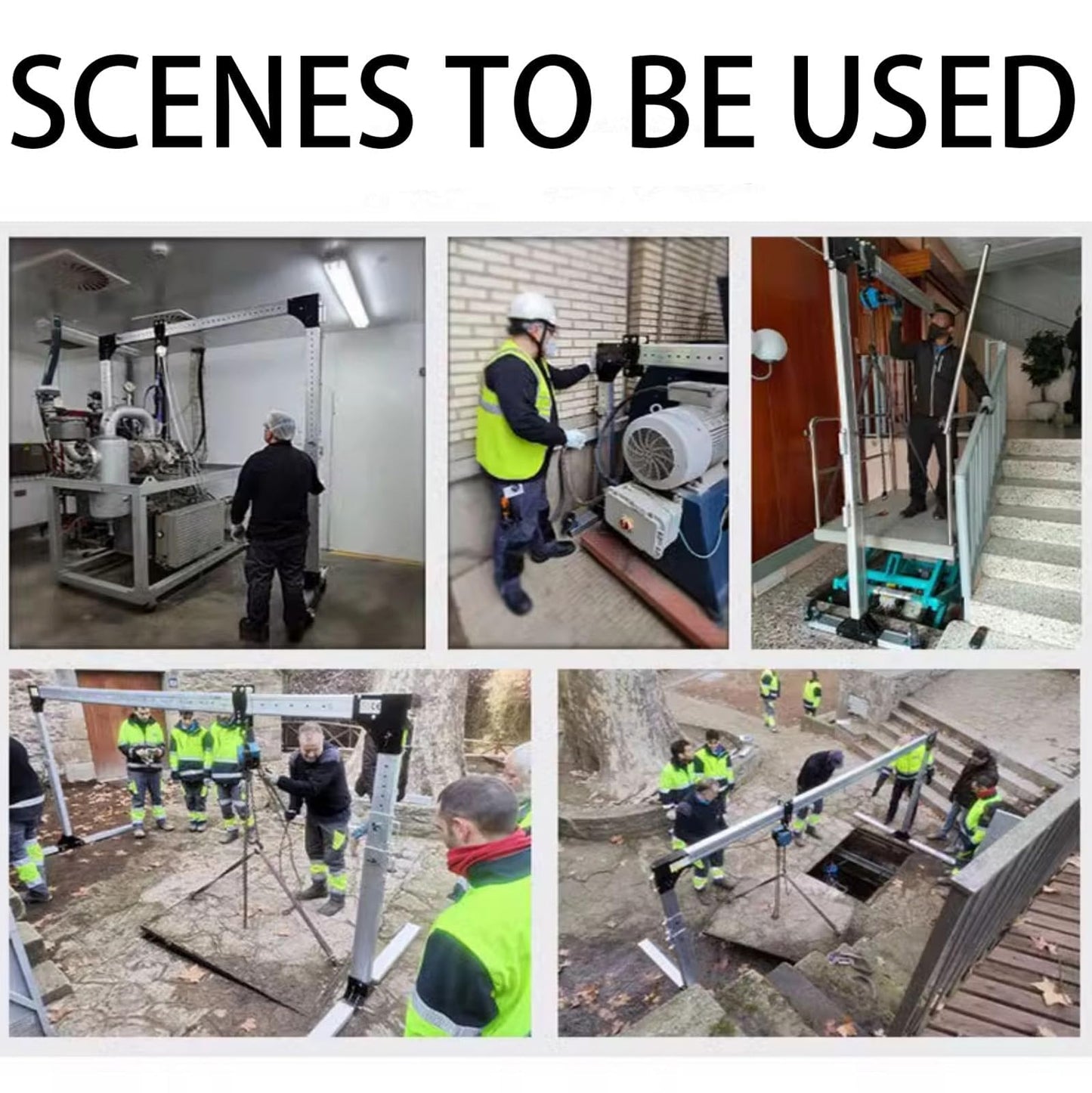 Aniwini Portable Aluminum Gantry Crane, Adjustable Height Mobile Lifting Crane, Foldable Lightweight Rolling Gantry with Beam for Garage, Shop, Workshop 250KG/551 lb S
