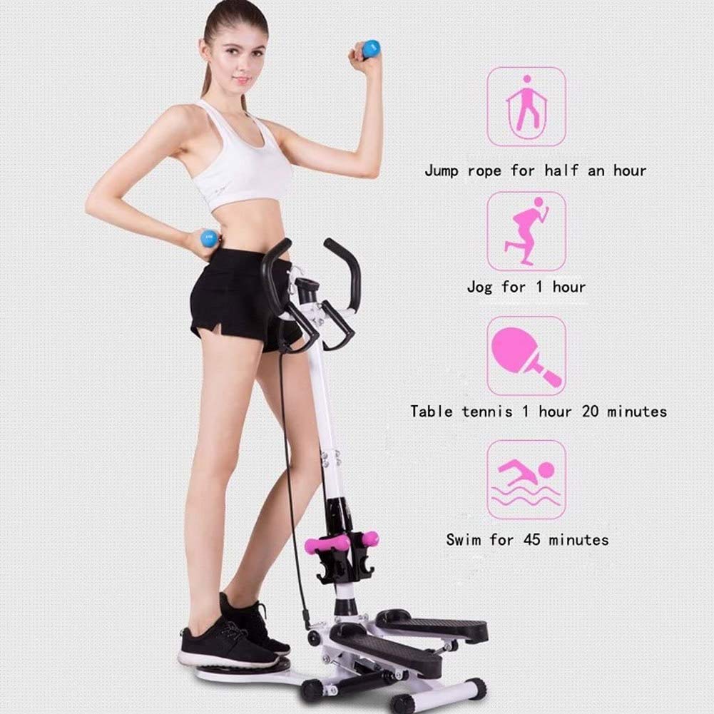 Mini Exercise Stair Stepper Fitness Machine for Men and Women, Home Swing Legs Trainer with Resistance Bands Cardio Workout Pedal Exerciser