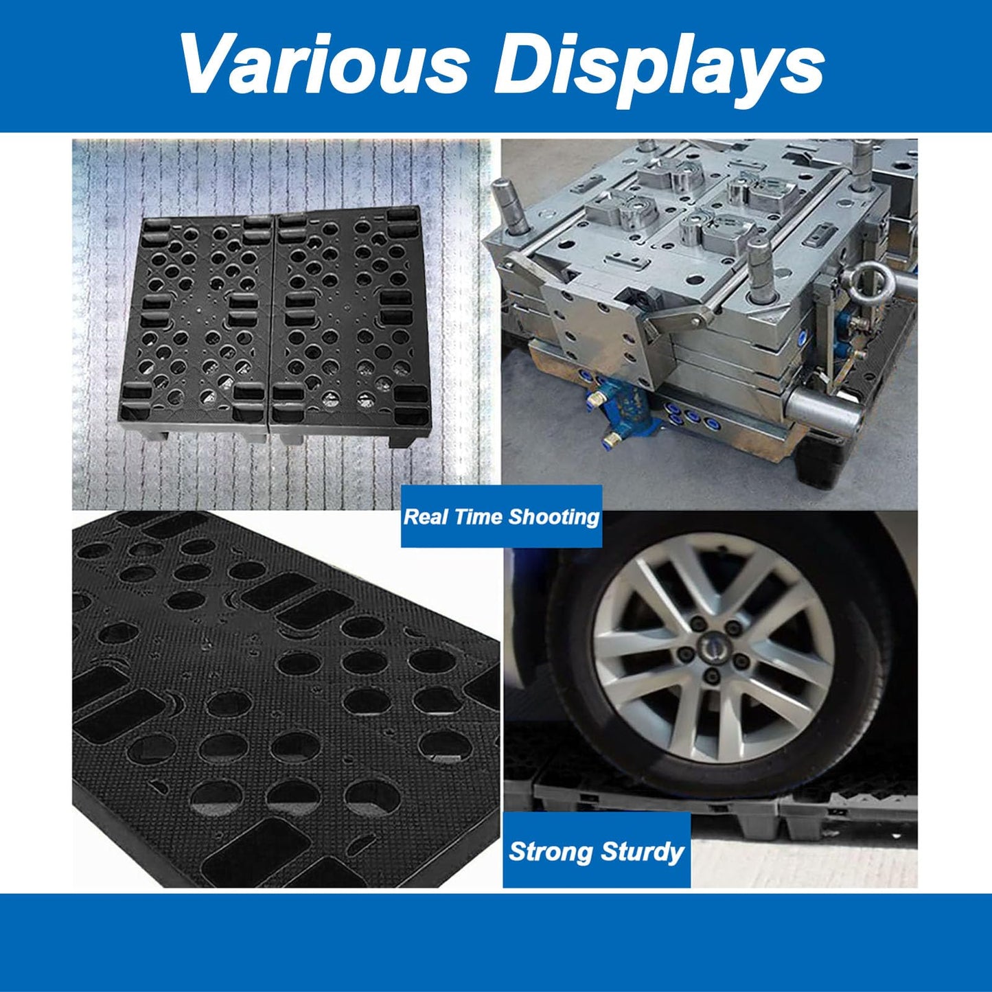 Plastic Pallets, Lightweight Moisture-Proof Floor Pallet, Interlocking with Breathable Grids Storage Pad, Applicable to Indoor and Outdoor, Garages, Kitchen, Basement (6 Pcs 11.8 * 19.7 * 3.9)
