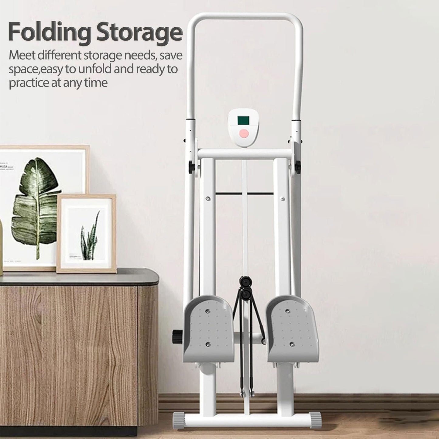 Stair Stepper Machine for Home Gym, Compact Folding Vertical Climber with Adjustable Handlebar for Indoor Fitness, Extended Step Range for Effective Exercise
