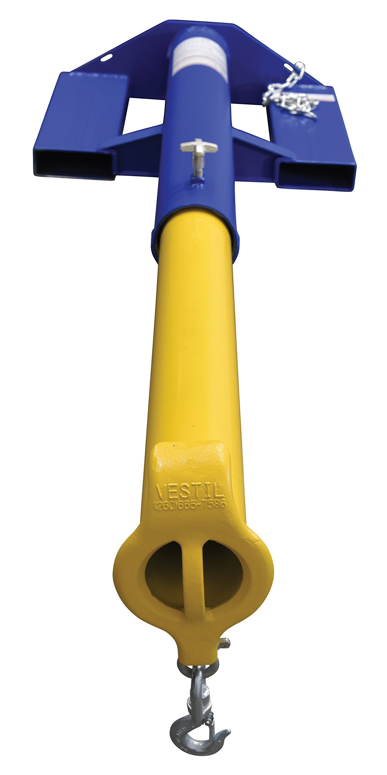 Vestil LMS-EBT-46-6 Steel Shorty Telescoping Lift Boom 24 In. Fork Pocket Center 6,000 Lb. Capacity Blue