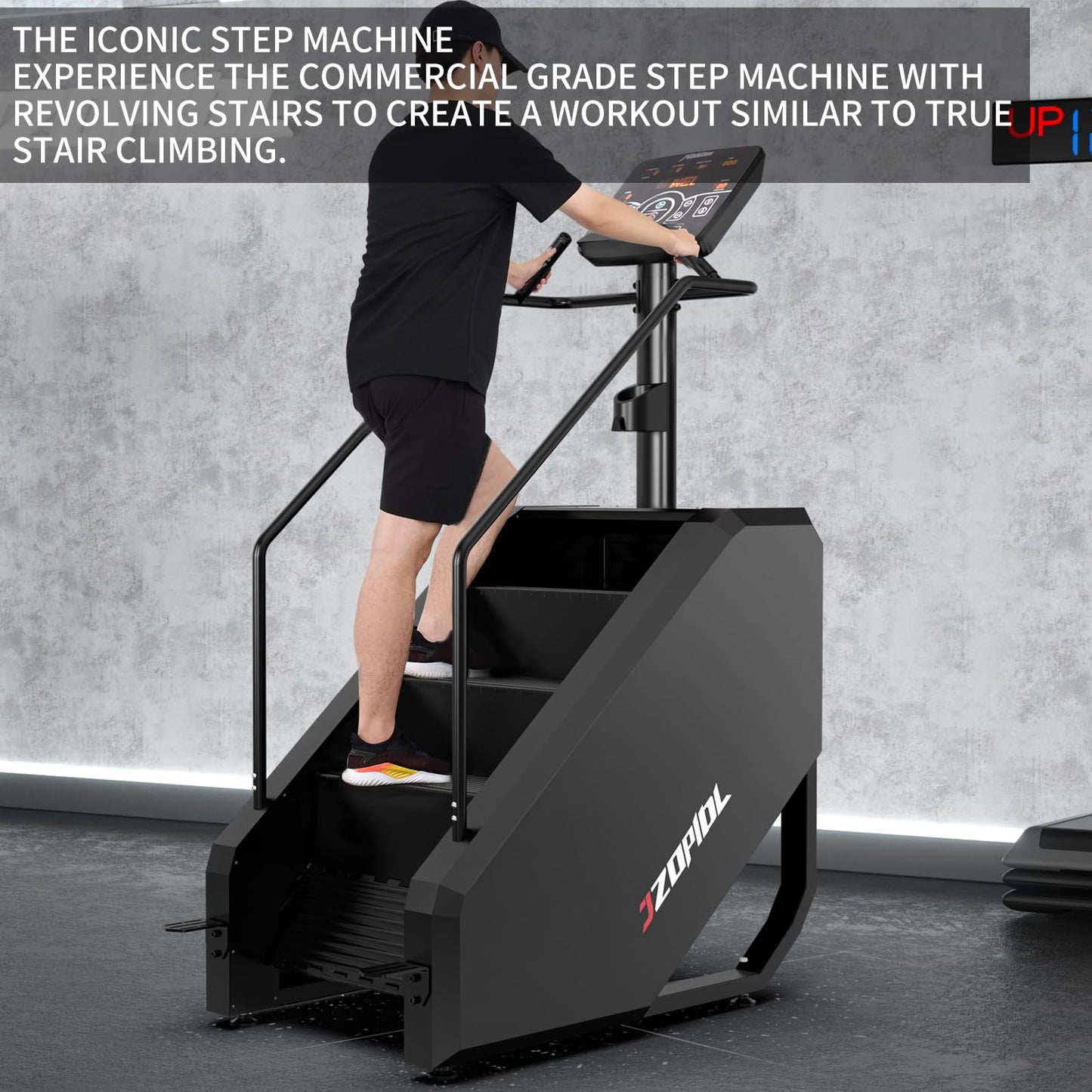 JZOPIDL Stair Stepper, Commercial Grade Stair Climber Machine with LED Screen and 12 Programs, for Cardio and Lower Body Workouts, 15-164 Steps/Minute (Black)