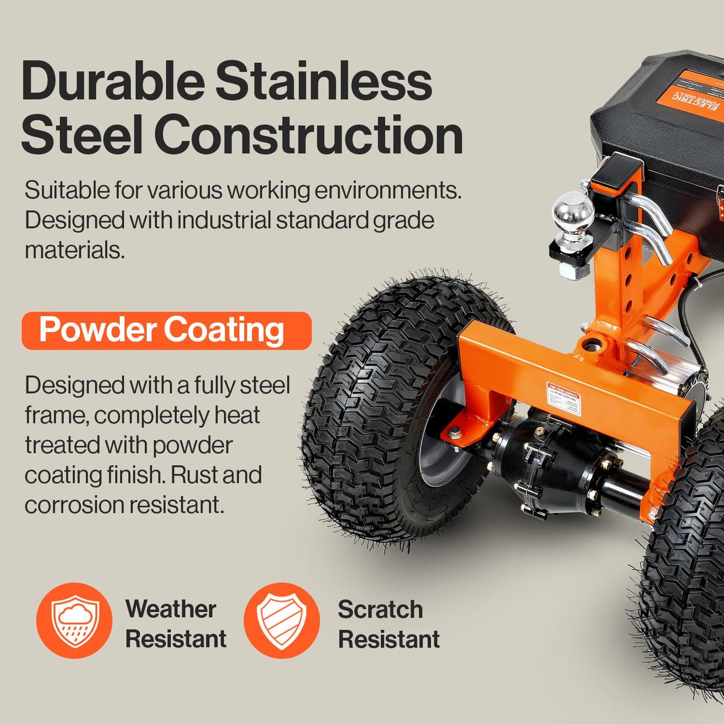 SuperHandy Electric Trailer Dolly 3600LBS Max Trailer Weight 600LB Max Tongue Weight DC 24V 800W 7Ah w/Heavy Duty Commercial 2" Ball Hitch Mount