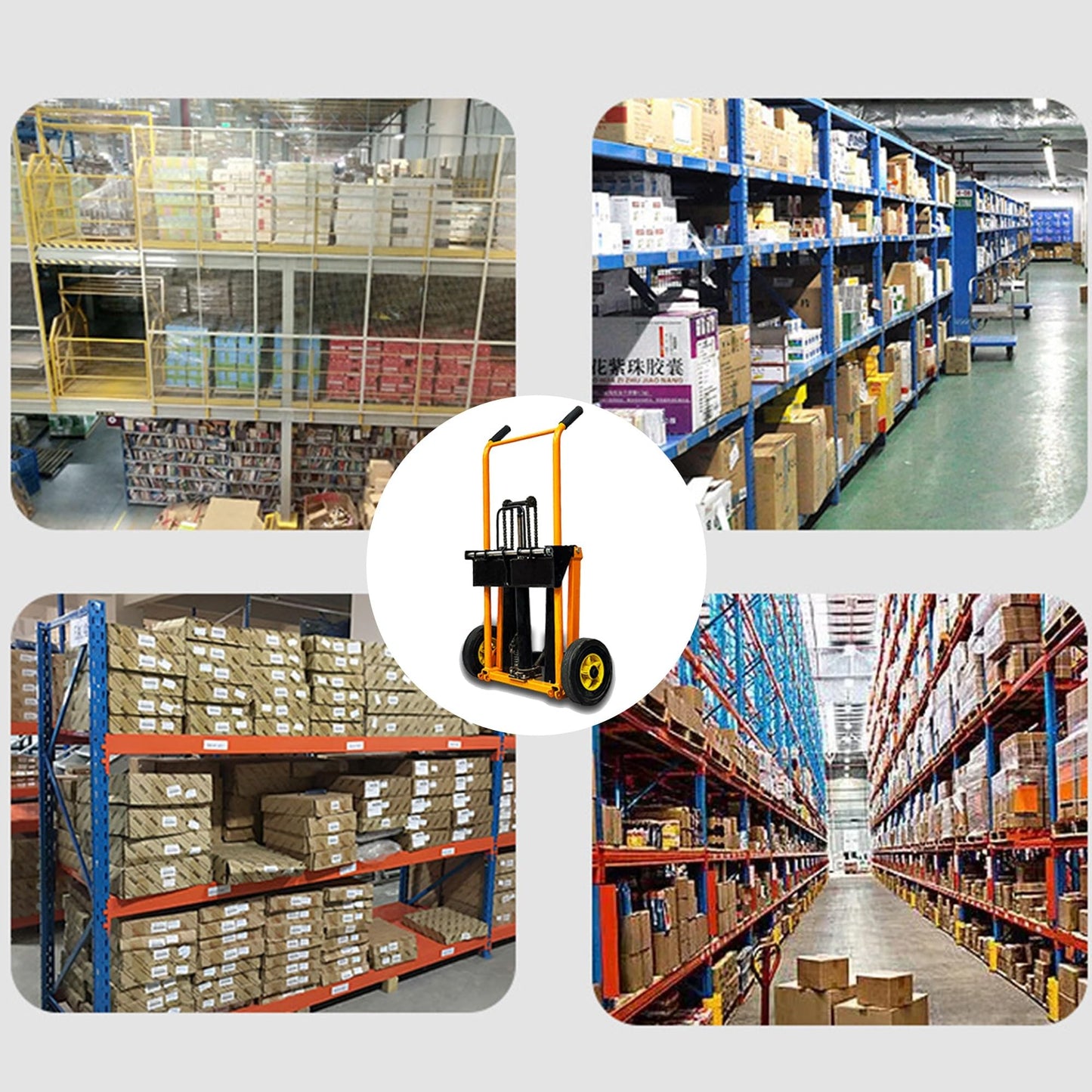 Foldable Material Lifting Winch Stacker, Hand Pallet Truck 200kg Load Capacity 900mm Lifting Height | Nylon Rollers for Warehouse & Workshop(2pcs)