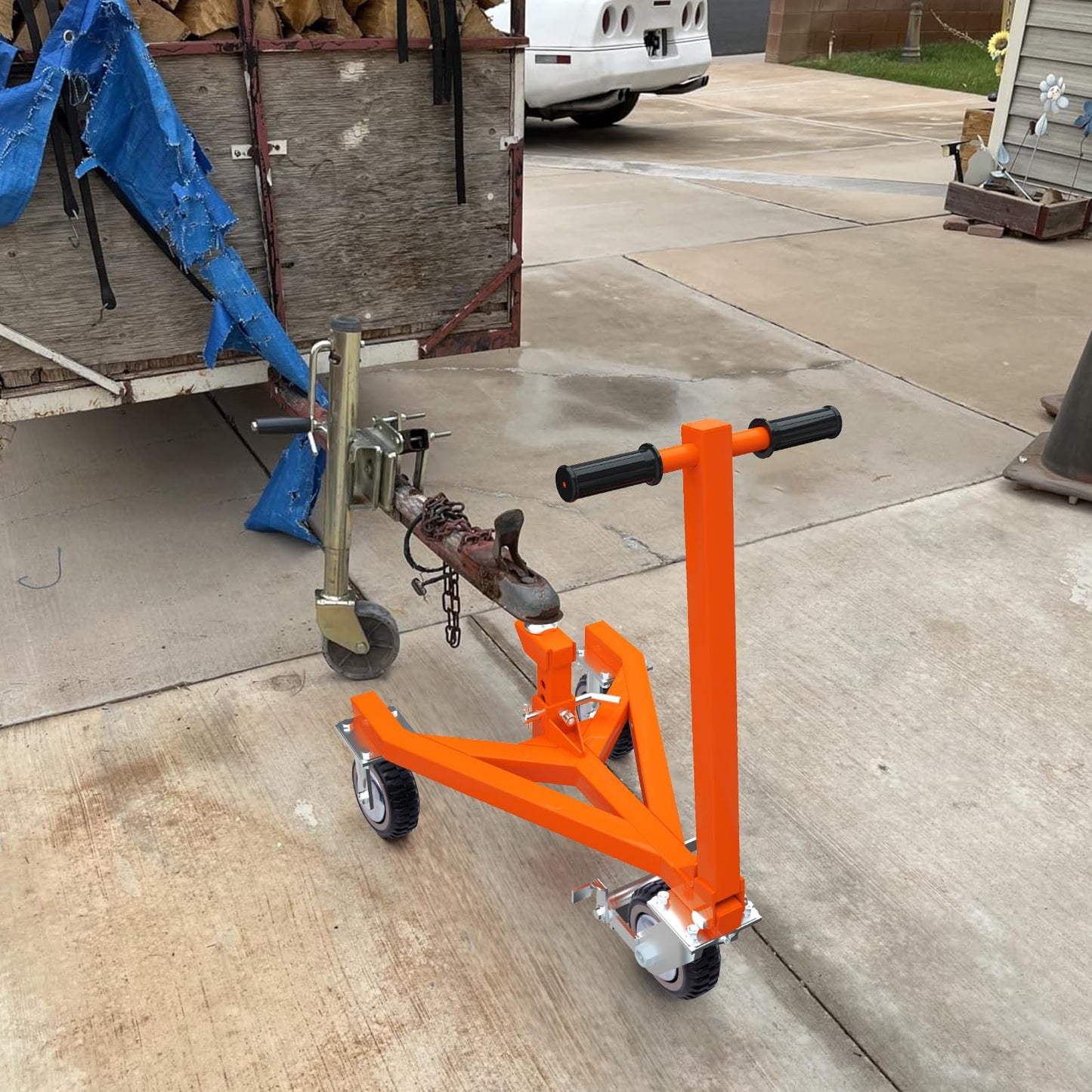 NUOVEPE Trailer Dolly with 2 Inch Ball, Trailer Mover Heavy Duty, Jet Ski Dolly 20000 LBS Road Rating, Adjustable Tongue Height for Moving Trailers, Campers, Jet Skis, RVs, Boats